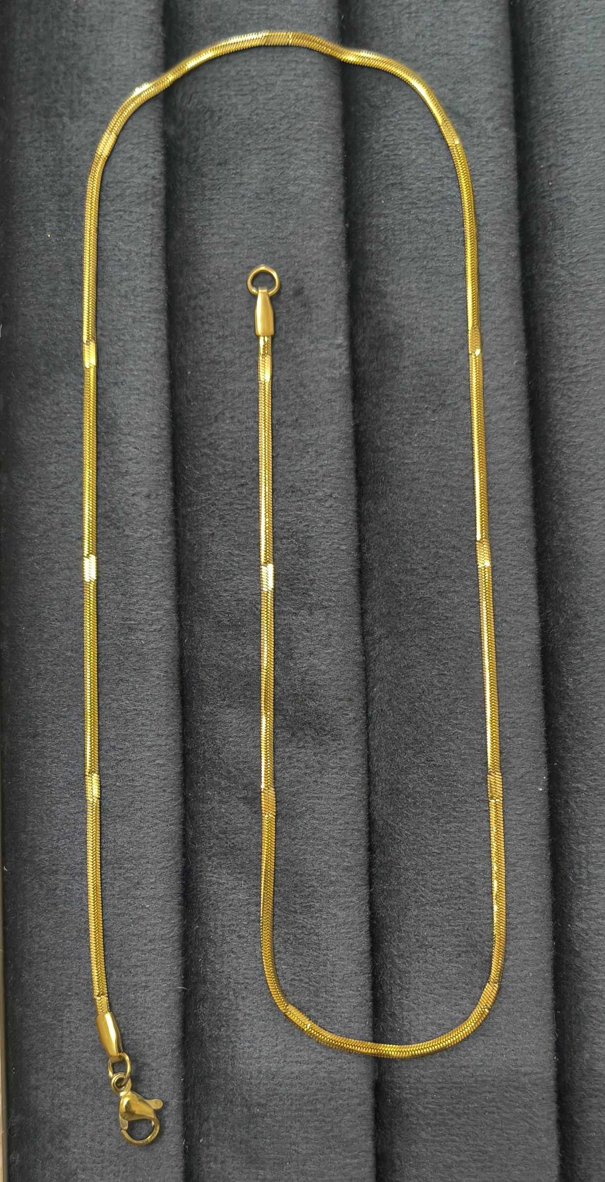 Anti Tarnish Necklace Thin Snake Chain 18K Gold Plated