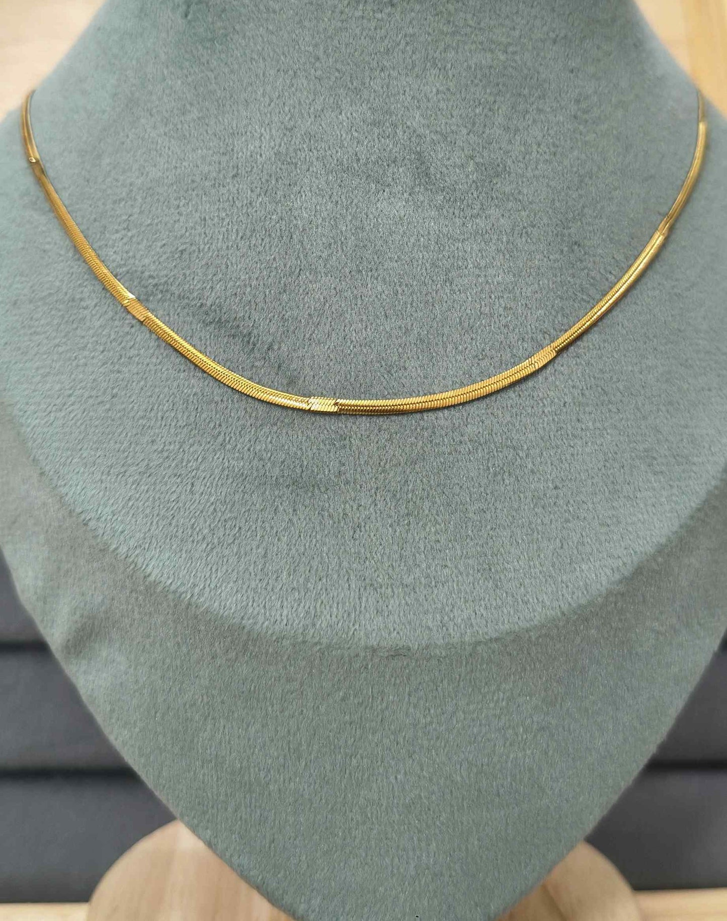 Anti Tarnish Necklace Thin Snake Chain 18K Gold Plated
