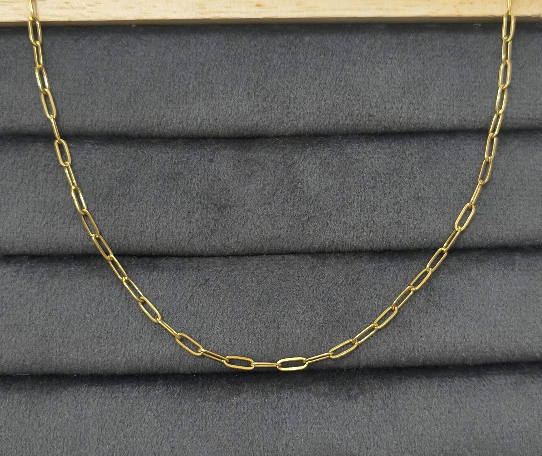 Anti Tarnish Necklace Trendy Paperclip Chain 18K Gold Plated