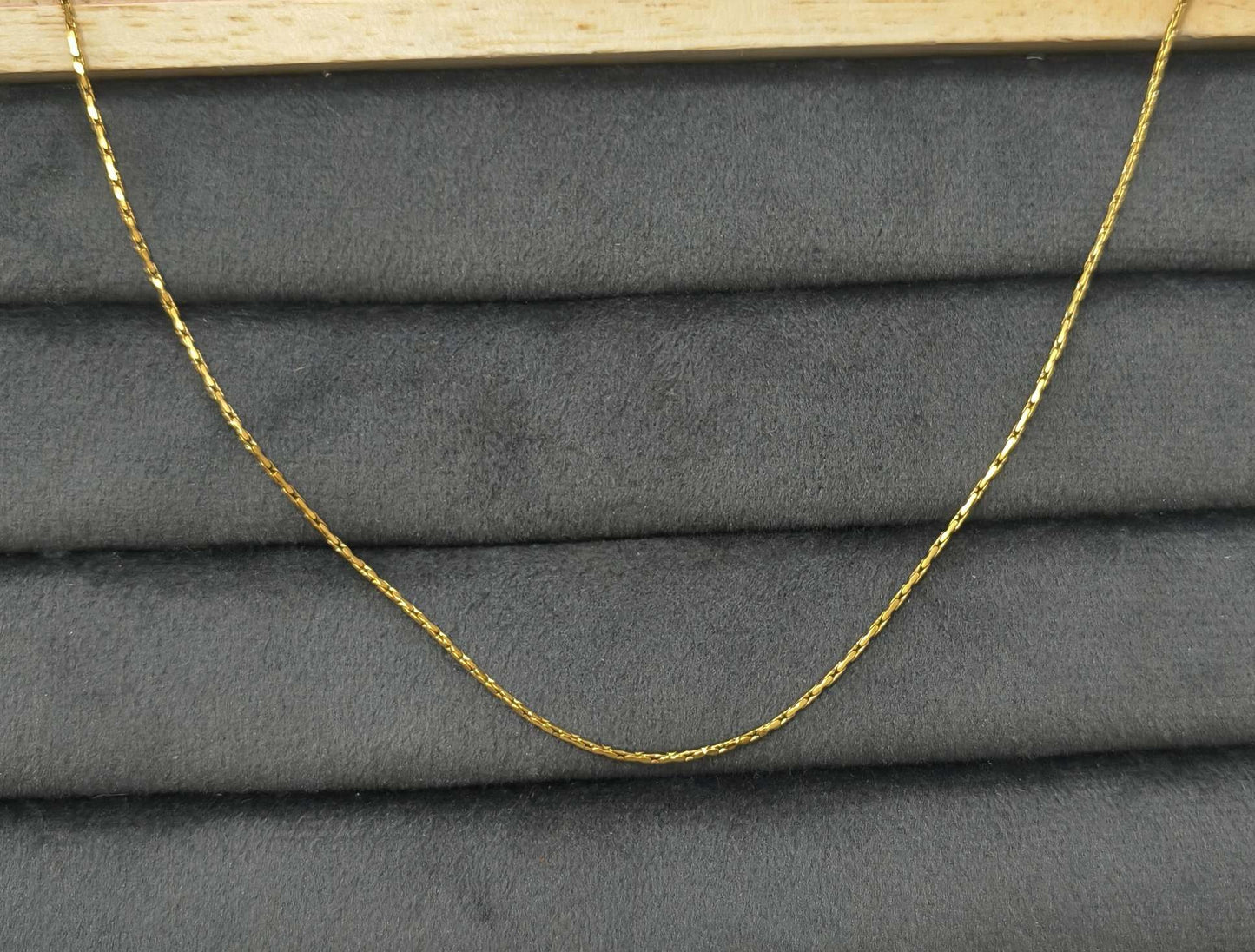 Anti Tarnish Necklace Twisted Thin Chain 18K Gold Plated