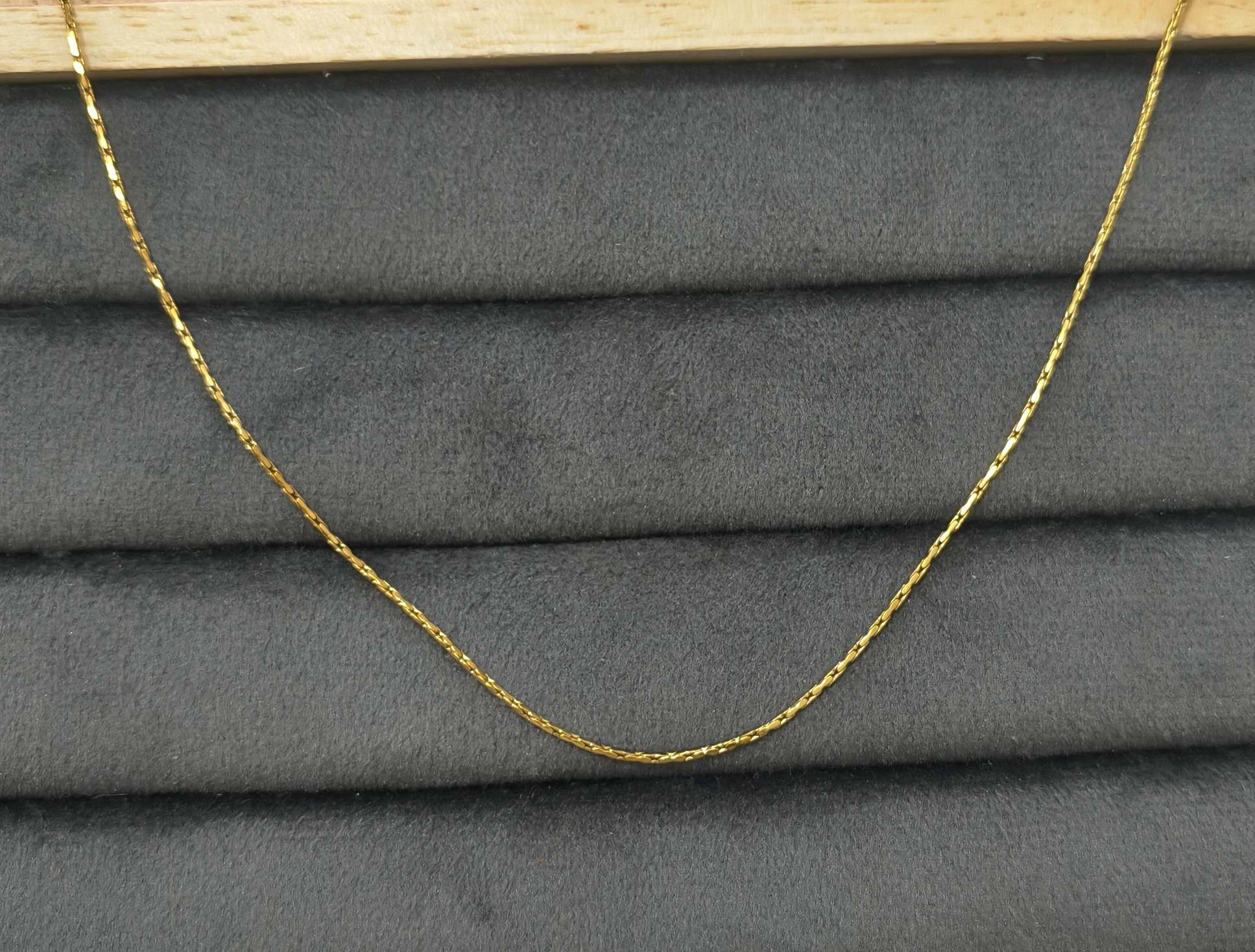 Anti Tarnish Necklace Twisted Thin Chain 18K Gold Plated