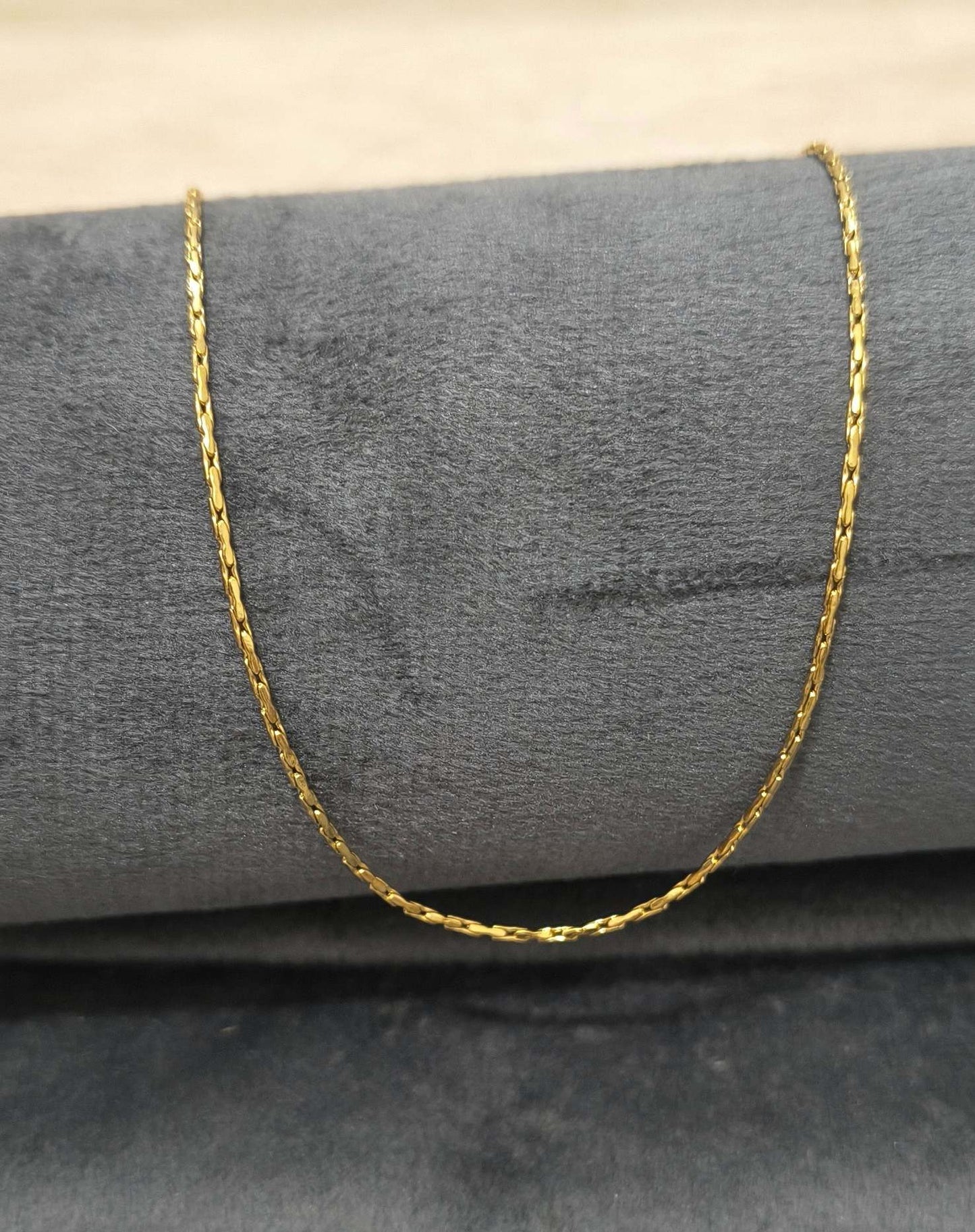 Anti Tarnish Necklace Twisted Thin Chain 18K Gold Plated