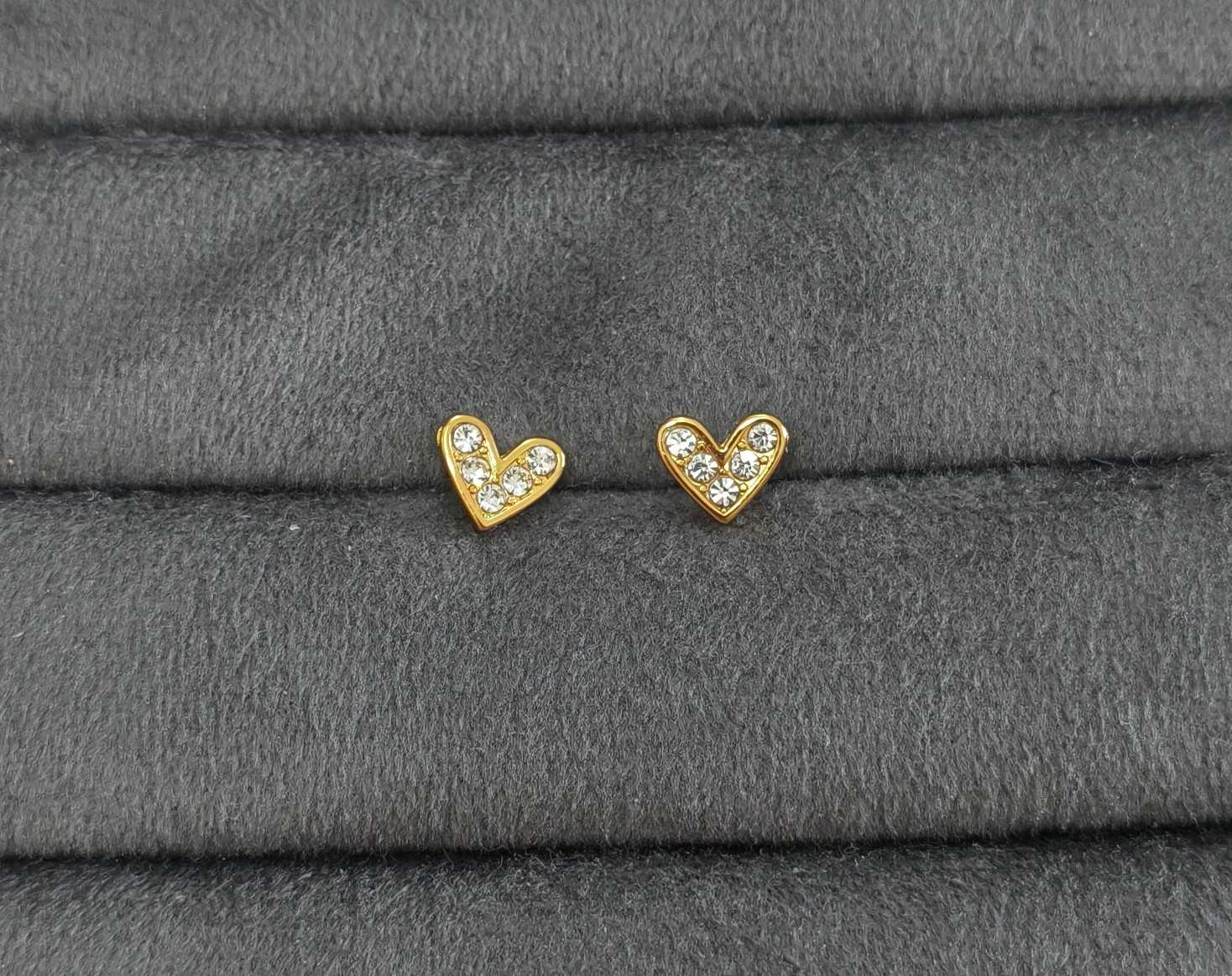Anti Tarnish Necklace With Earrings Delicate Heart Set