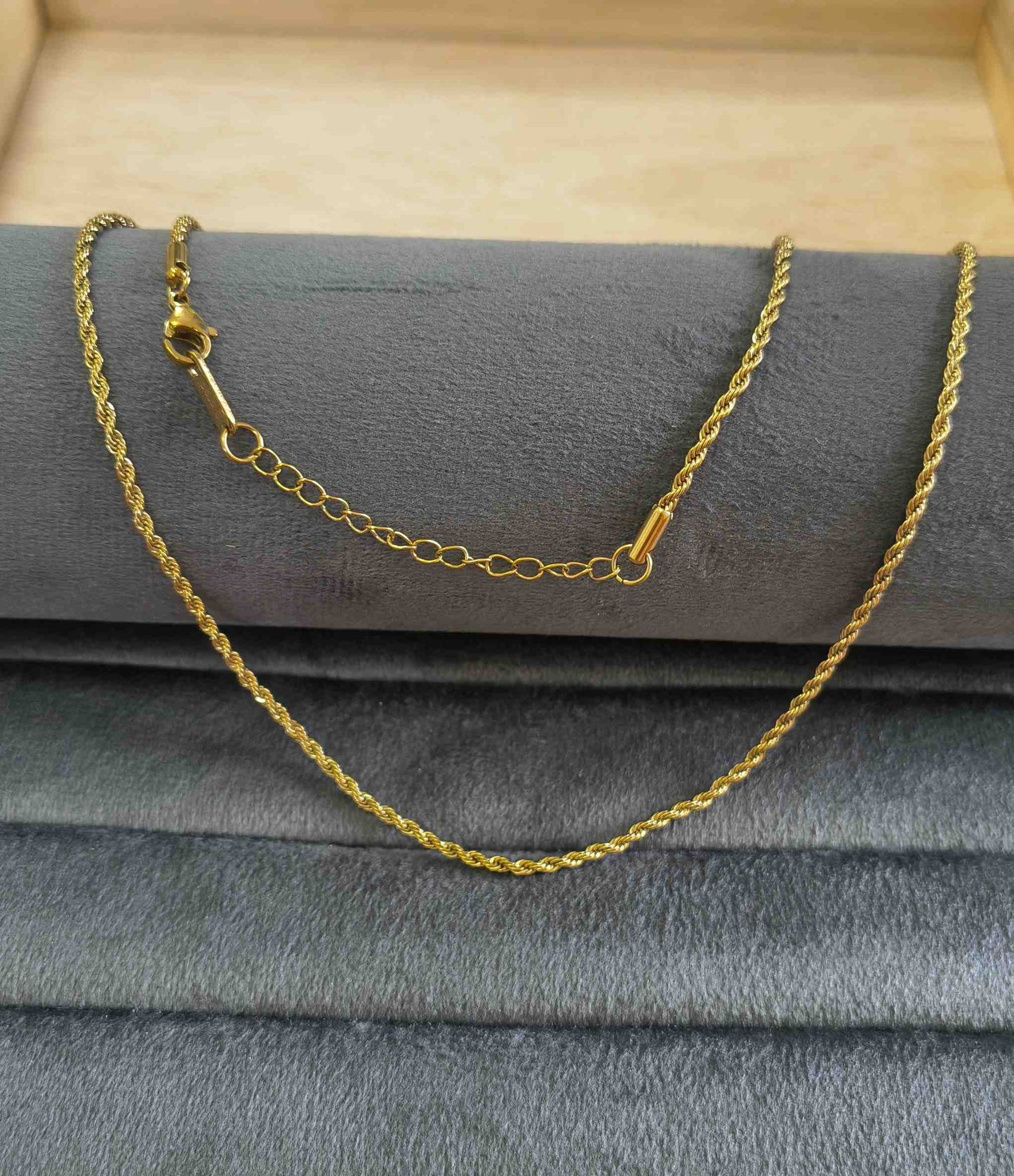 Anti Tarnish Plain Twisted Chain 18K Gold Plated