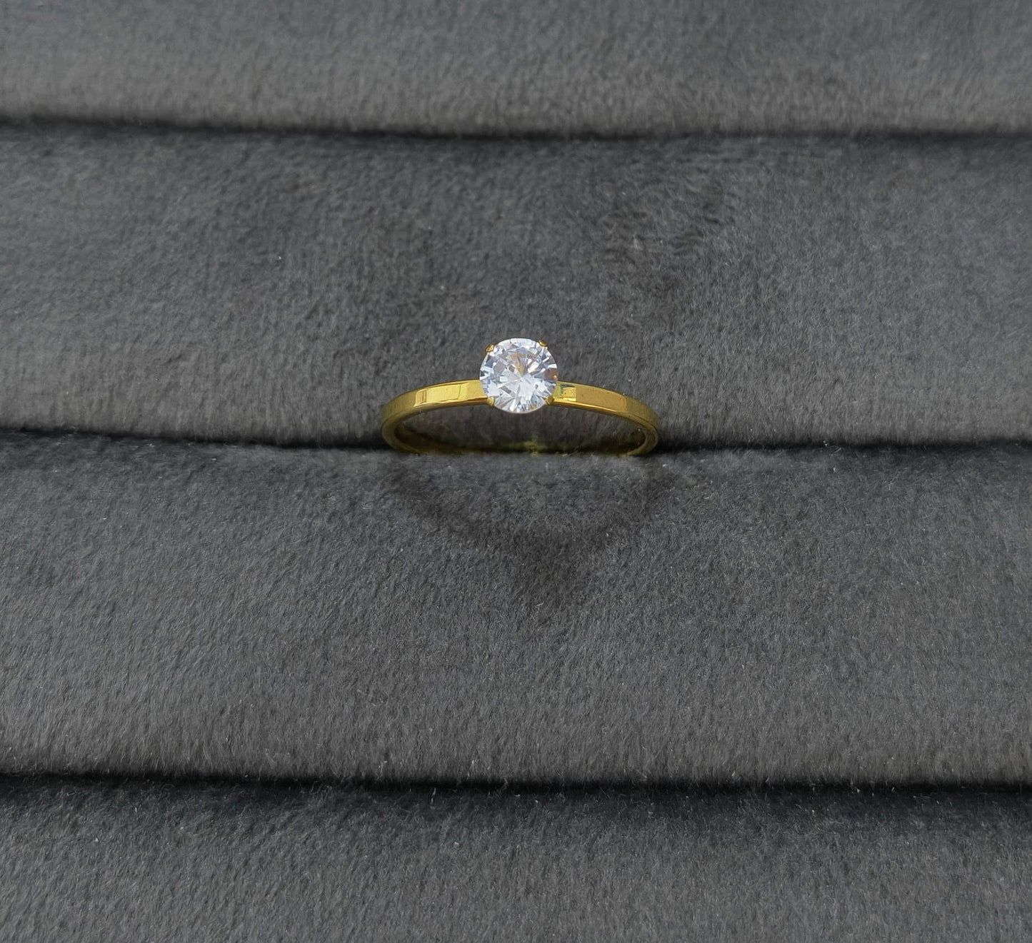 Anti Tarnish Propose Solitaire Ring 18K Gold Plated