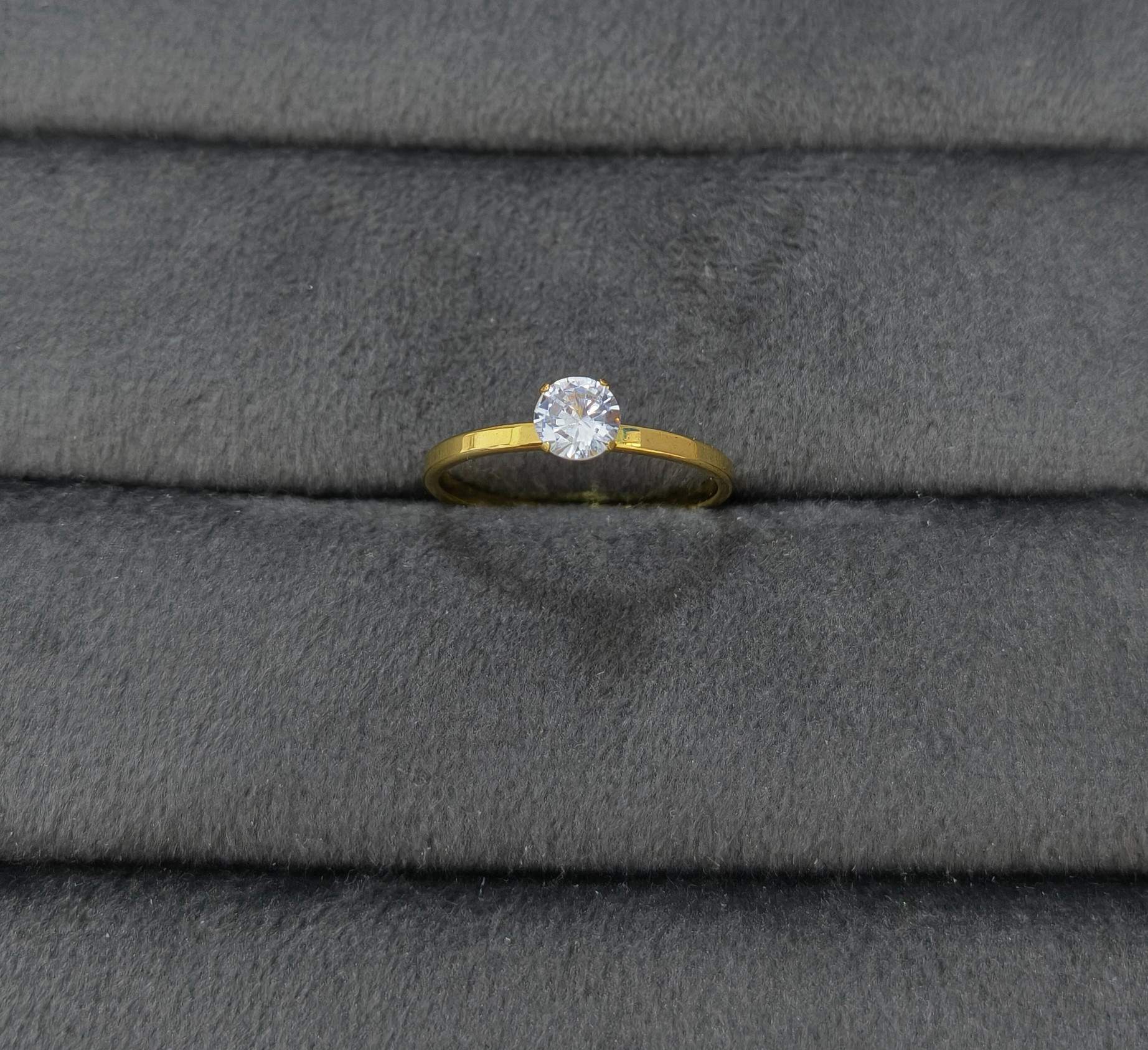 Anti Tarnish Propose Solitaire Ring 18K Gold Plated