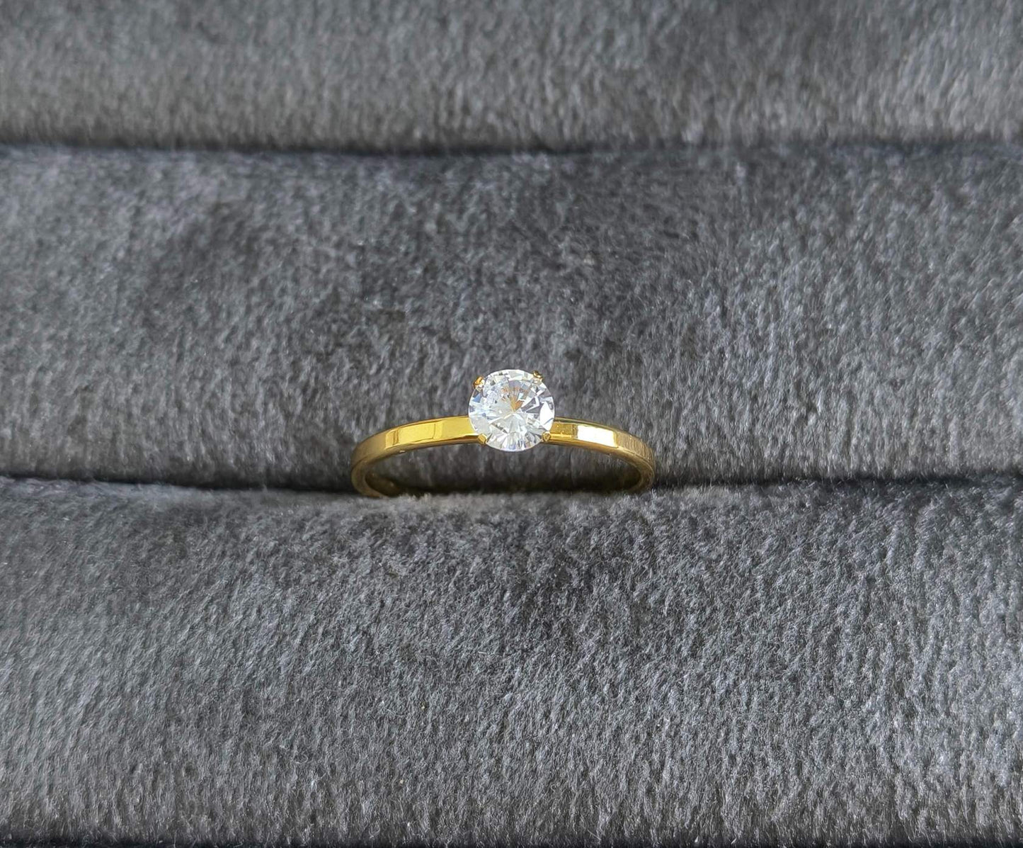 Anti Tarnish Propose Solitaire Ring 18K Gold Plated