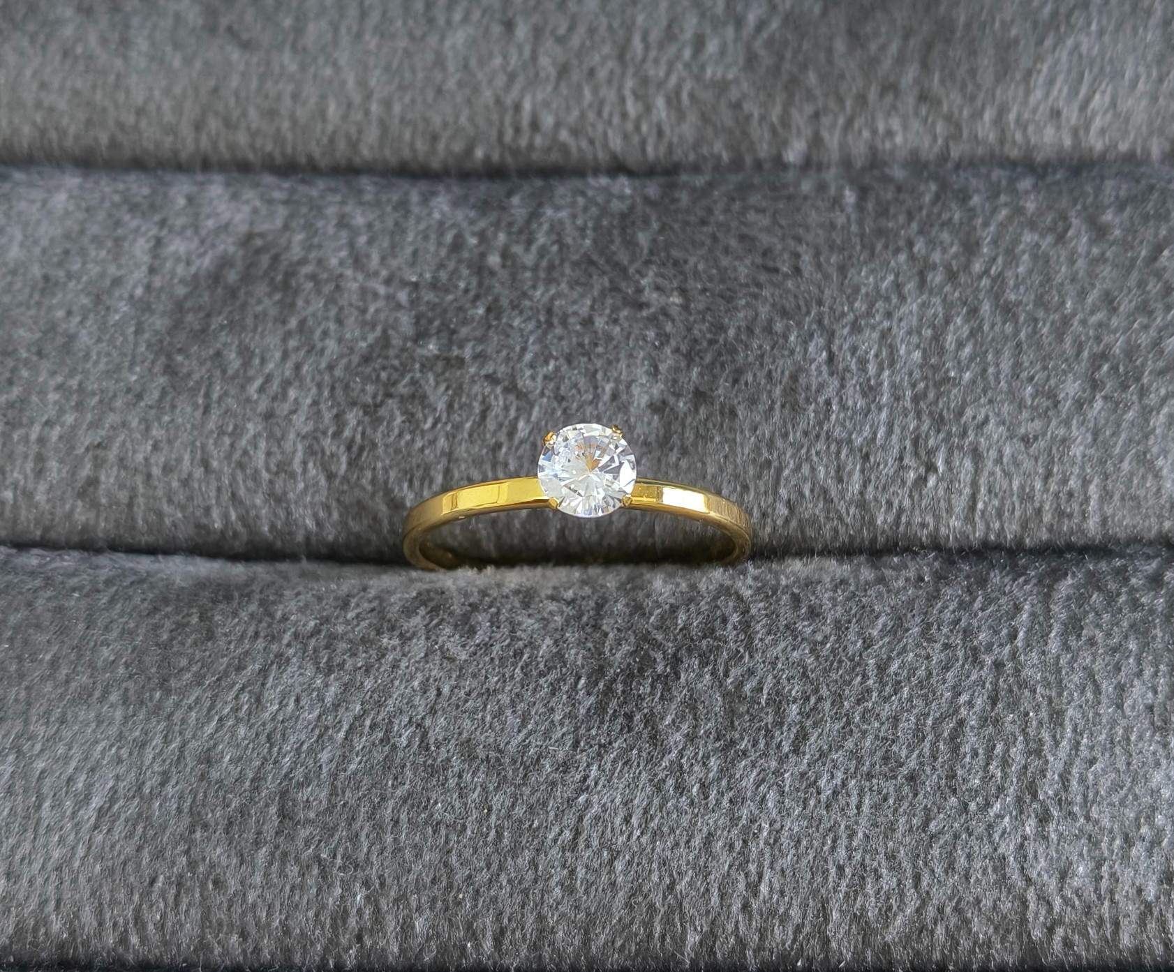 Anti Tarnish Propose Solitaire Ring 18K Gold Plated