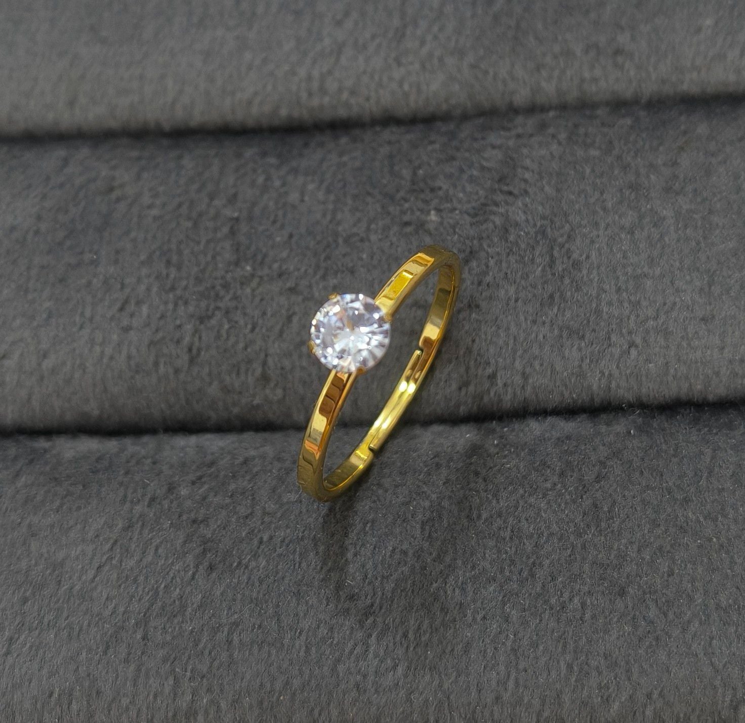 Anti Tarnish Propose Solitaire Ring 18K Gold Plated