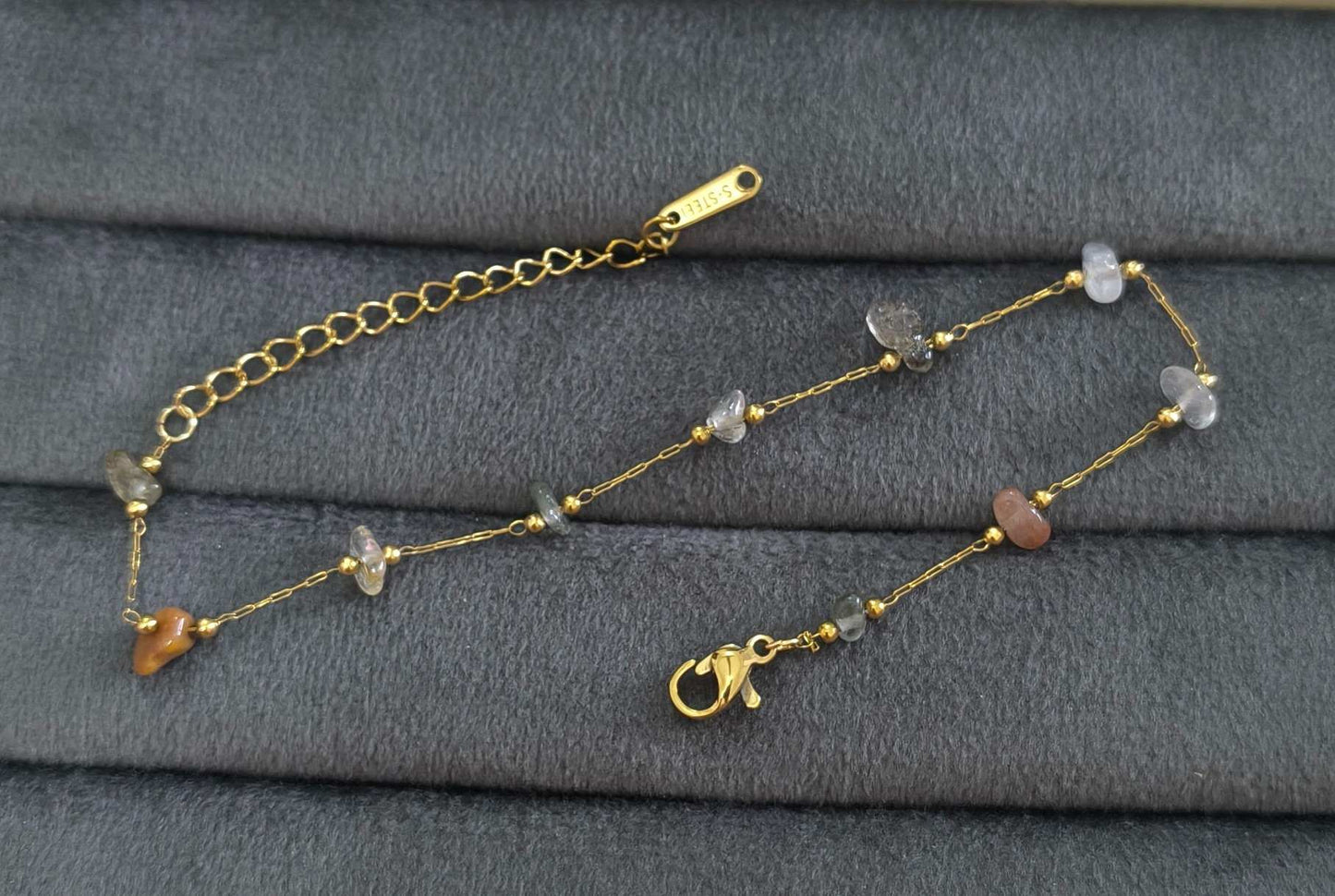 Anti Tarnish Radiant Crystal Chain Bracelet 18K Gold Plated
