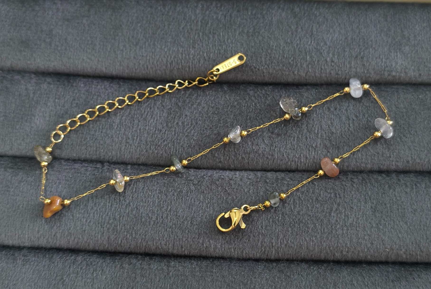 Anti Tarnish Radiant Crystal Chain Bracelet 18K Gold Plated