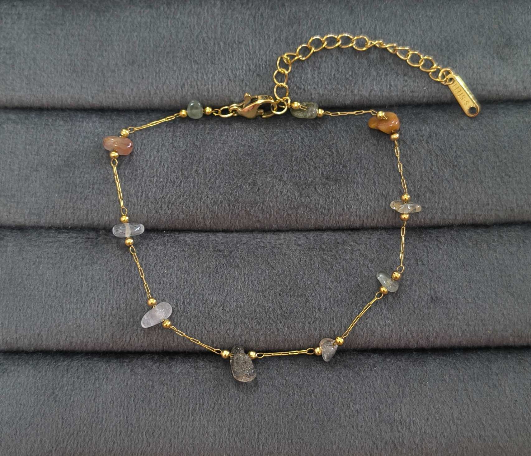 Anti Tarnish Radiant Crystal Chain Bracelet 18K Gold Plated