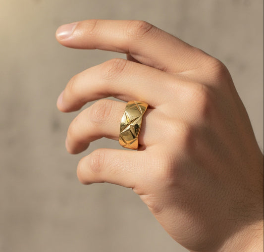 Anti Tarnish Ring Bold Coco Crush Unisex 18K Gold Plated