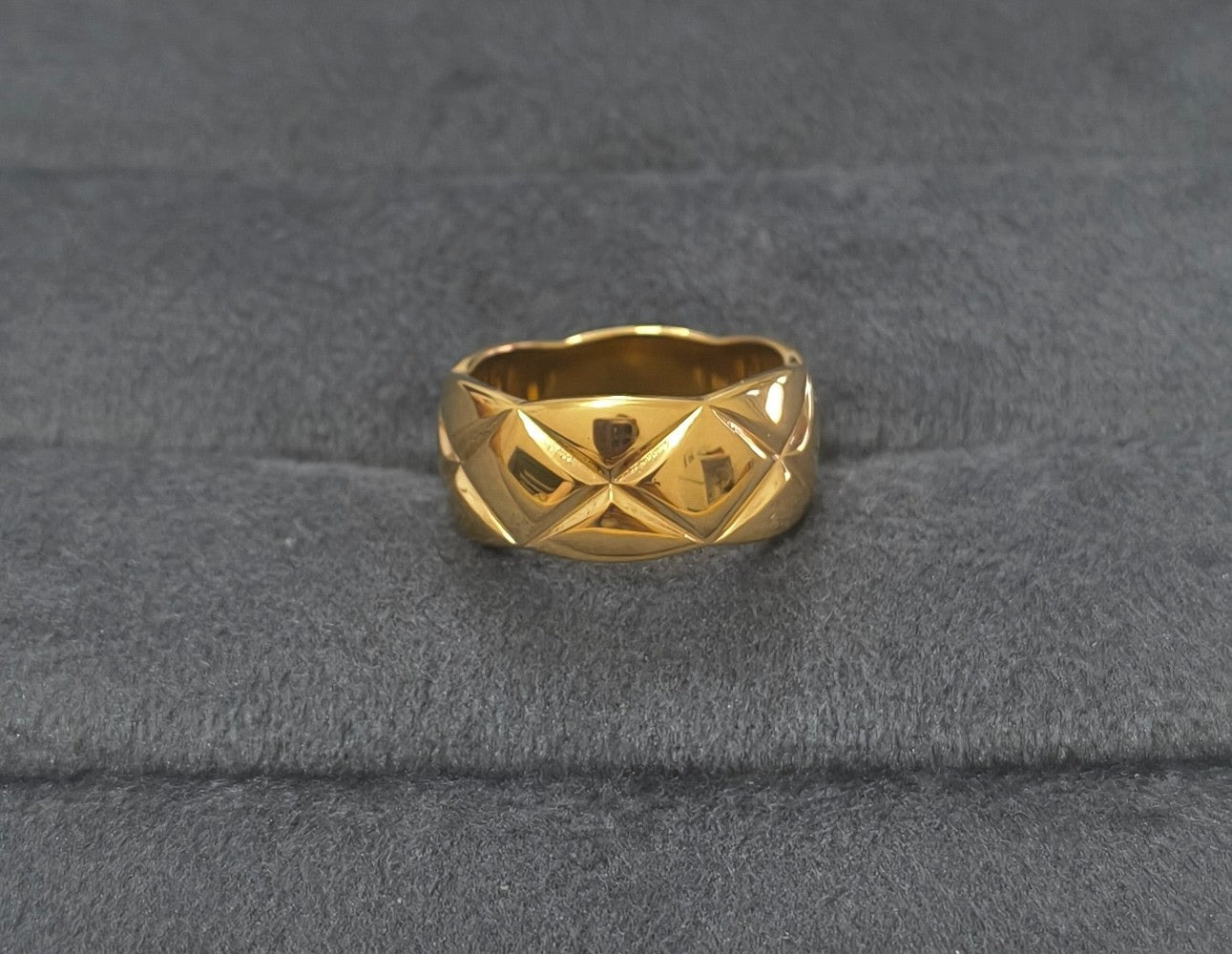Anti Tarnish Ring Bold Coco Crush Unisex 18K Gold Plated