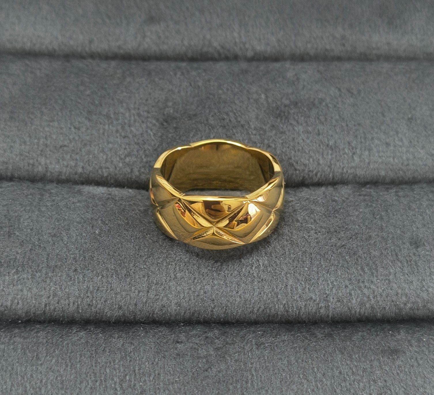 Anti Tarnish Ring Bold Coco Crush Unisex 18K Gold Plated