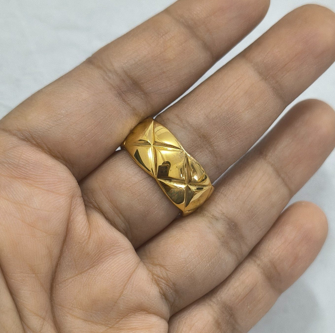 Anti Tarnish Ring Bold Coco Crush Unisex 18K Gold Plated