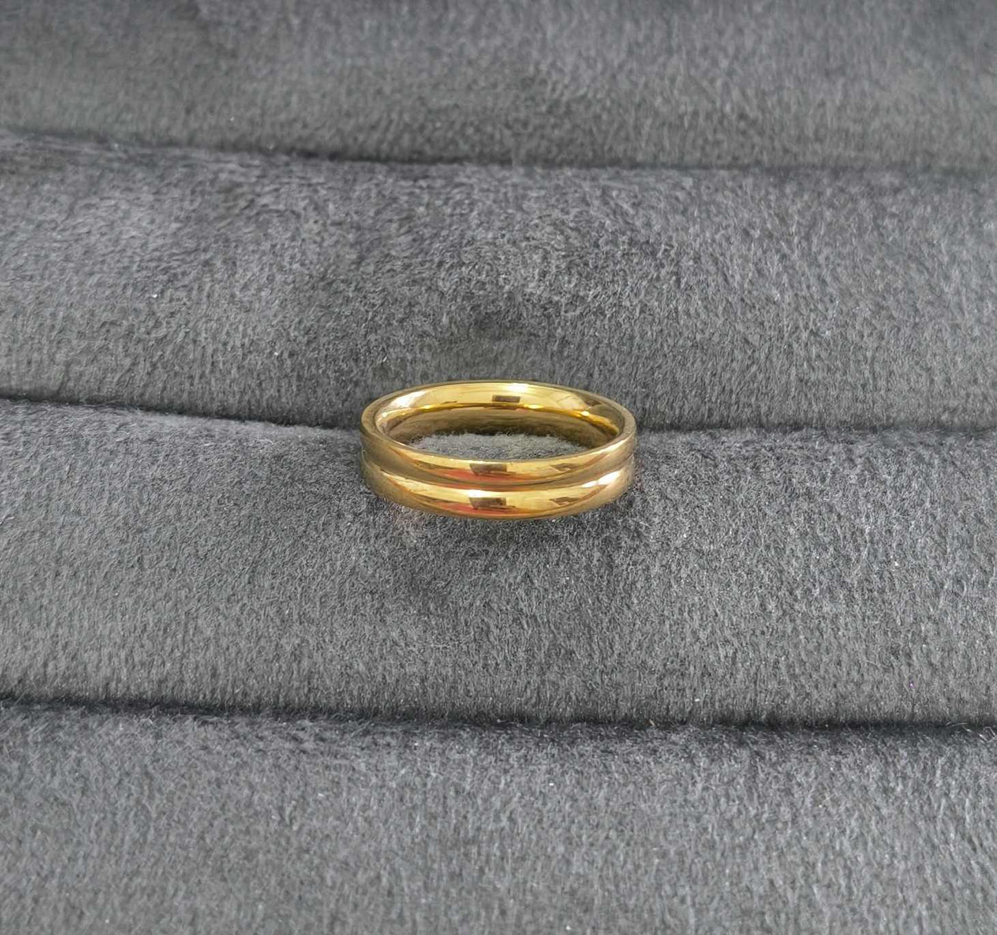 Anti Tarnish Ring Double Band Ring 18K Gold Plated