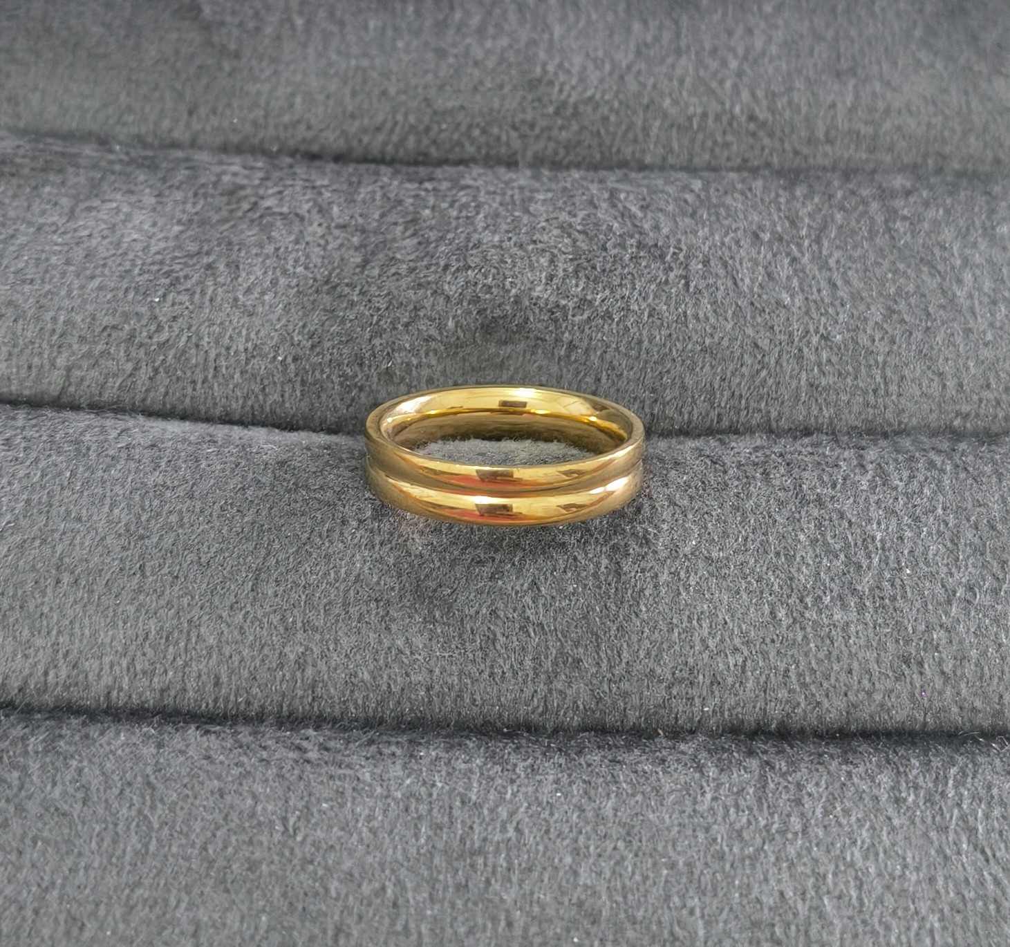 Anti Tarnish Ring Double Band Ring 18K Gold Plated
