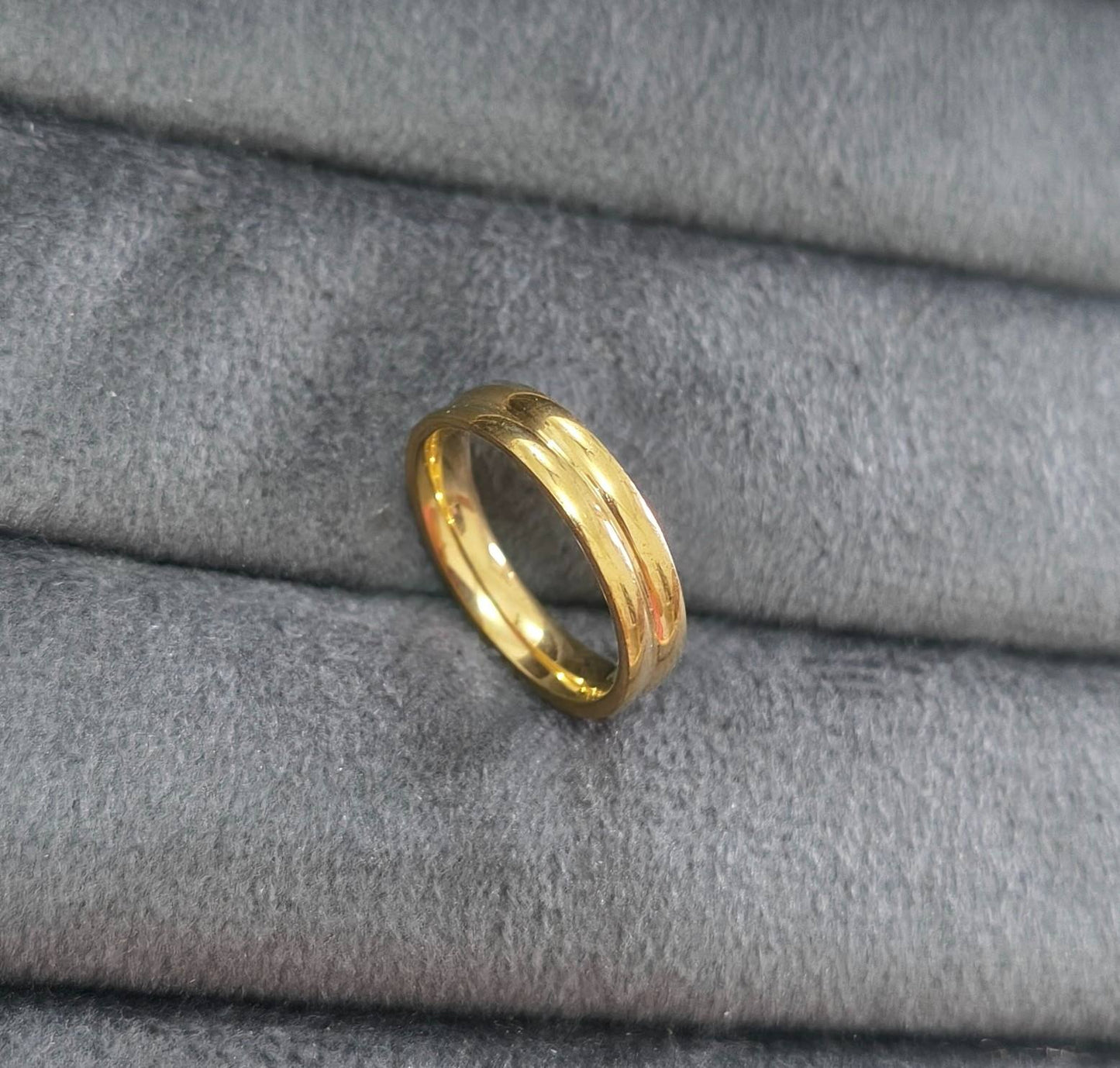 Anti Tarnish Ring Double Band Ring 18K Gold Plated