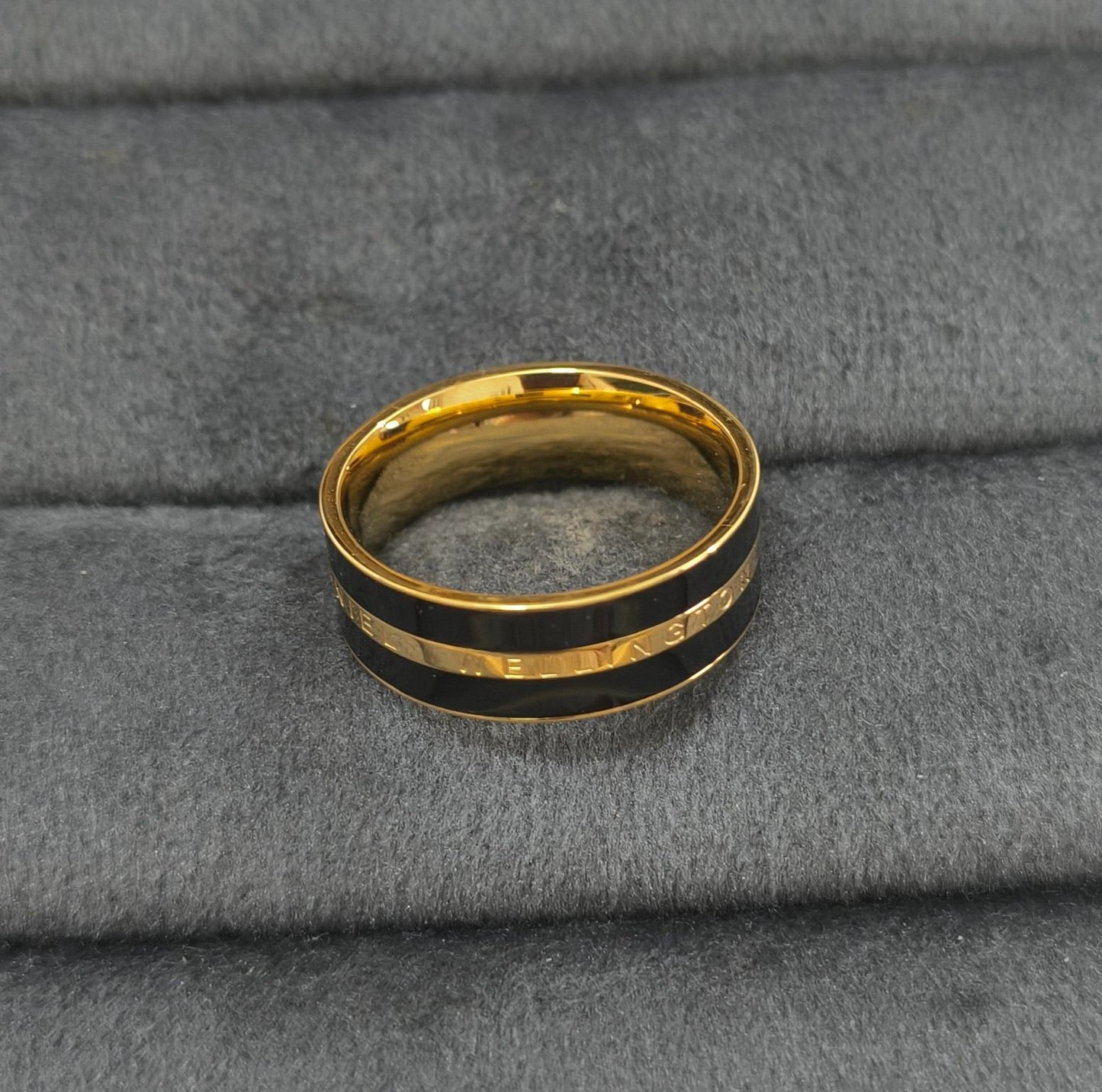 Anti Tarnish Ring Infinite Black Ring Unisex 18K Gold Plated