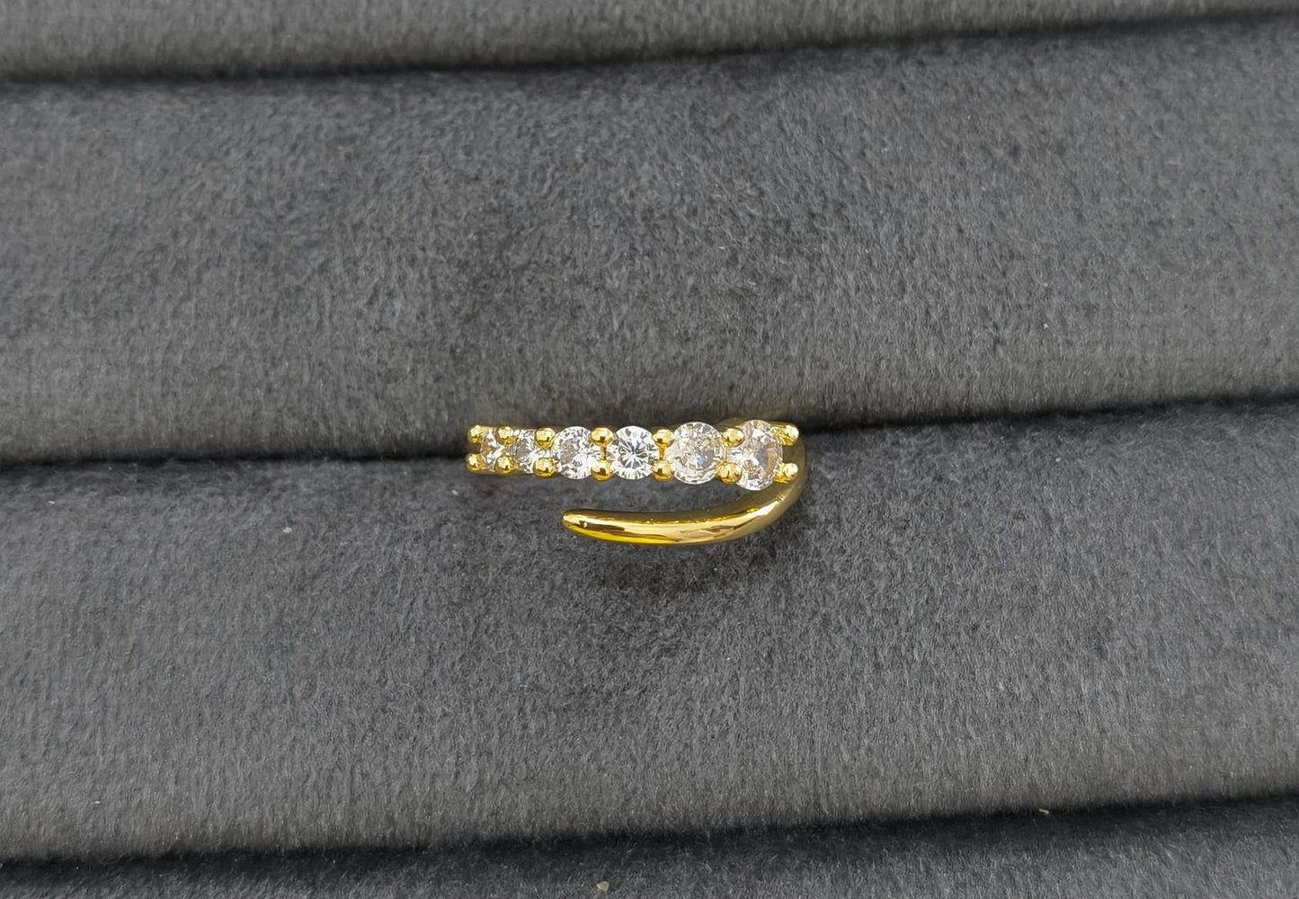 Anti Tarnish Ring Layered Solitaire Ring 18K Gold Plated