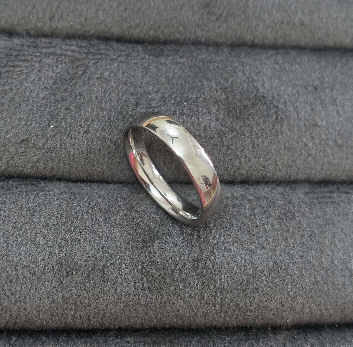 Anti Tarnish Ring Unisex Silver Band Ring 18K Gold Plated