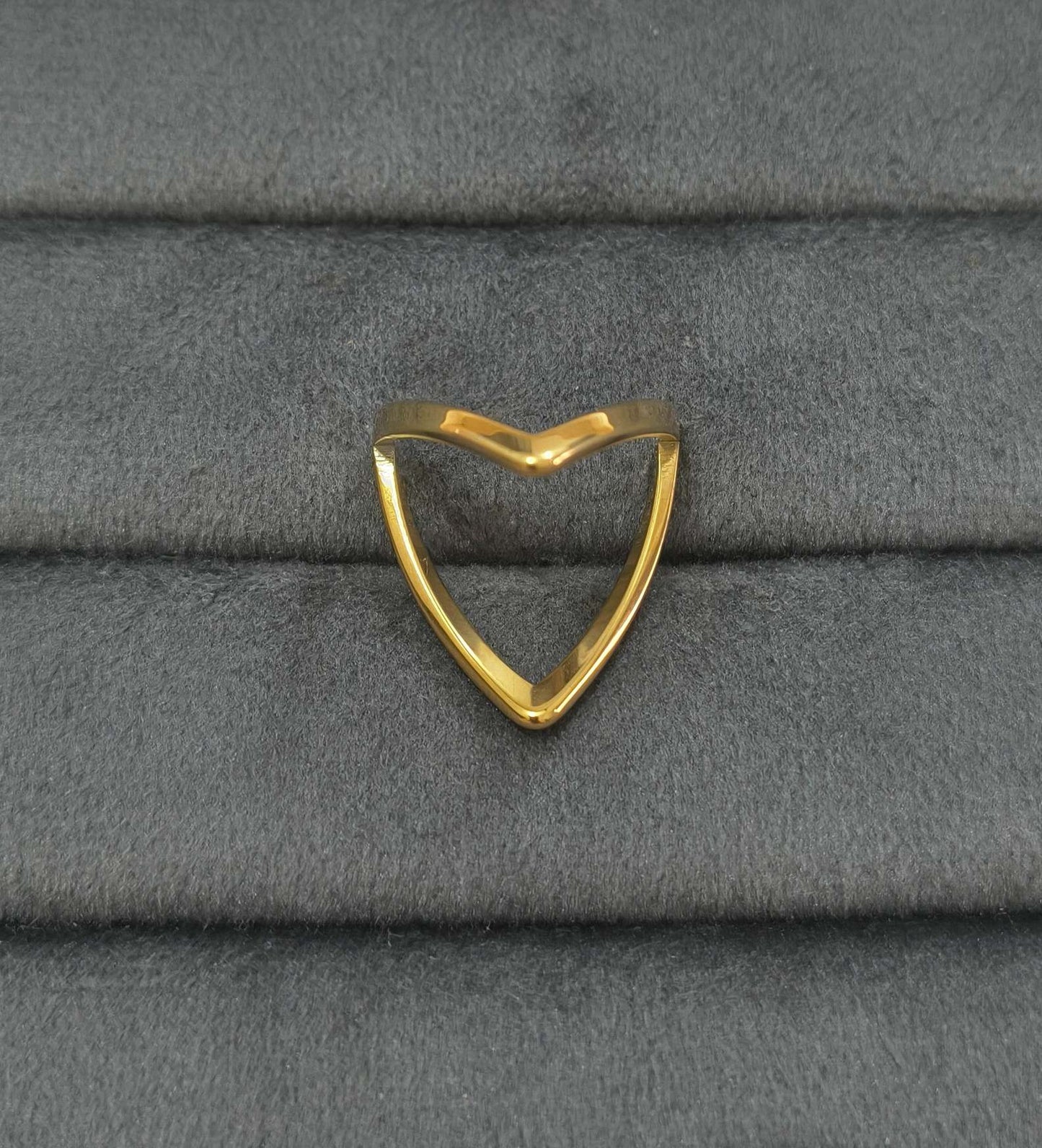 Anti Tarnish Ring V shape Ring 18K Gold Plated