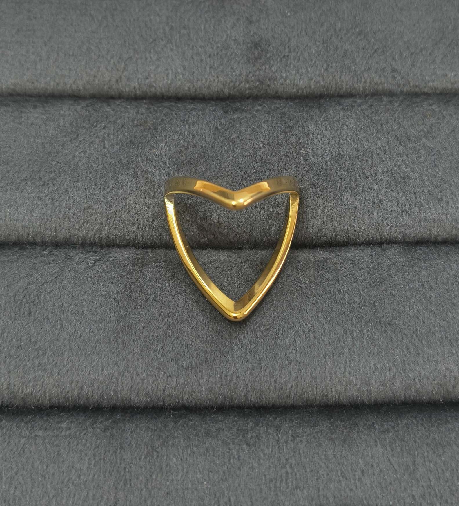 Anti Tarnish Ring V shape Ring 18K Gold Plated