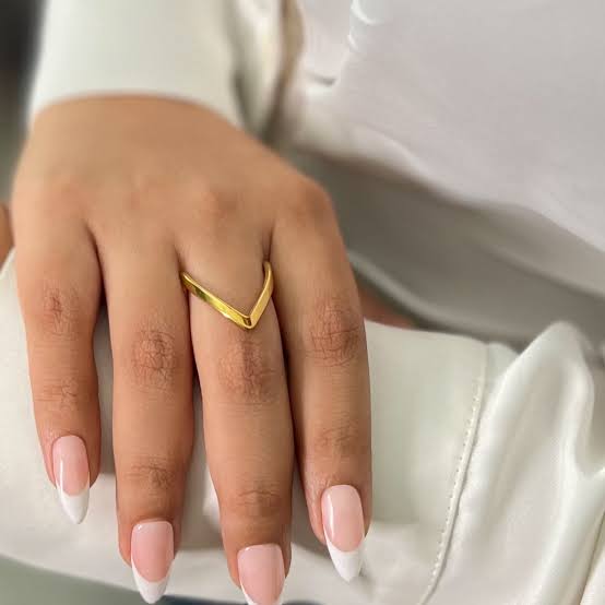 Anti Tarnish Ring V shape Ring 18K Gold Plated