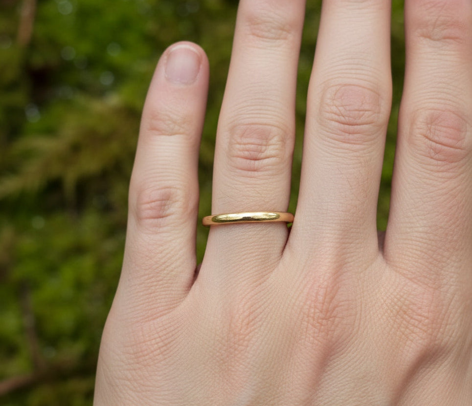 Anti Tarnish Ring Wedding Band Unisex 18K Gold Plated