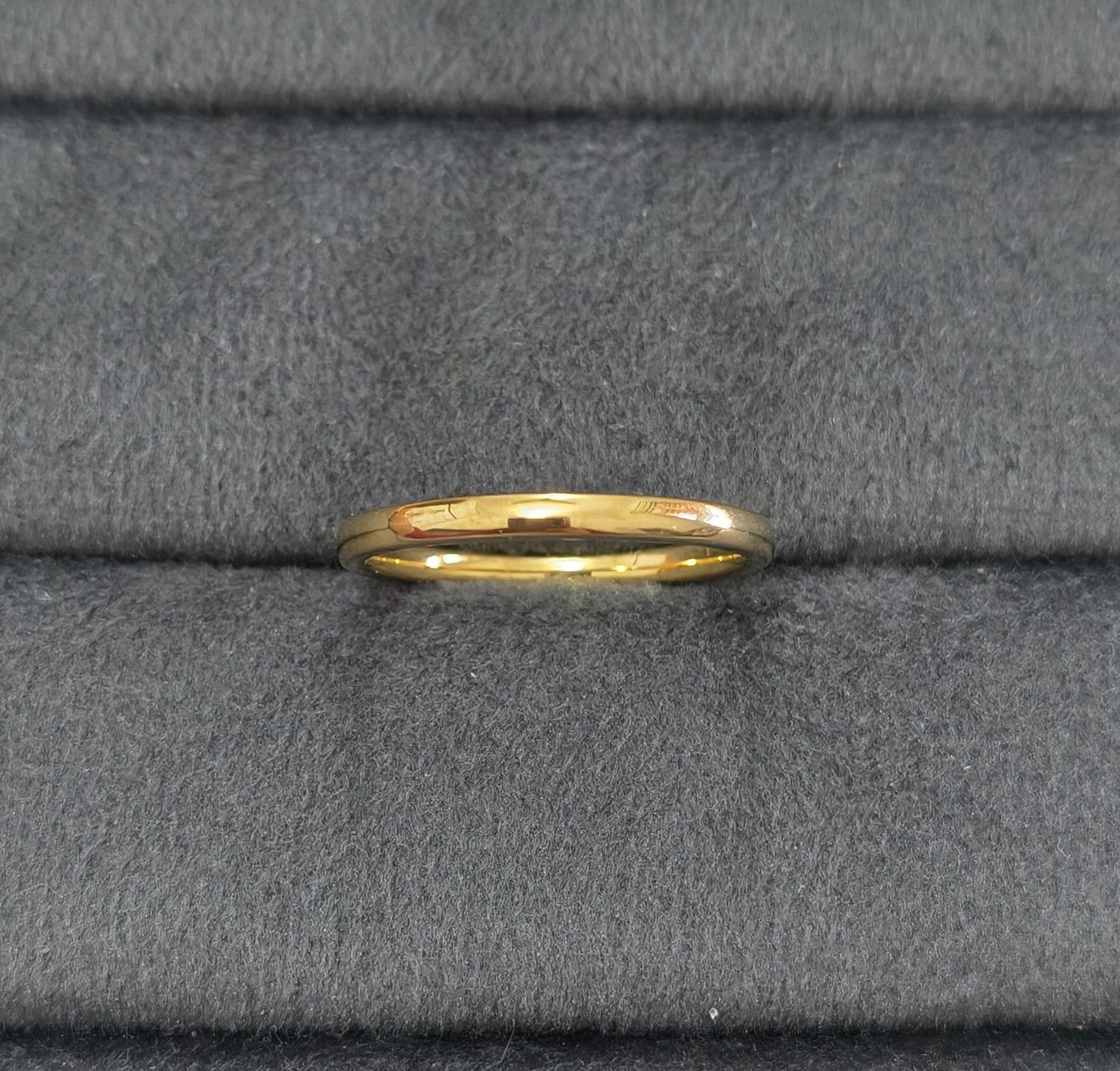 Anti Tarnish Ring Wedding Band Unisex 18K Gold Plated