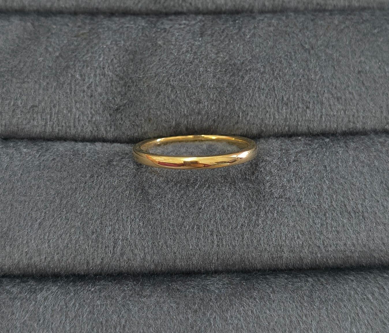Anti Tarnish Ring Wedding Band Unisex 18K Gold Plated