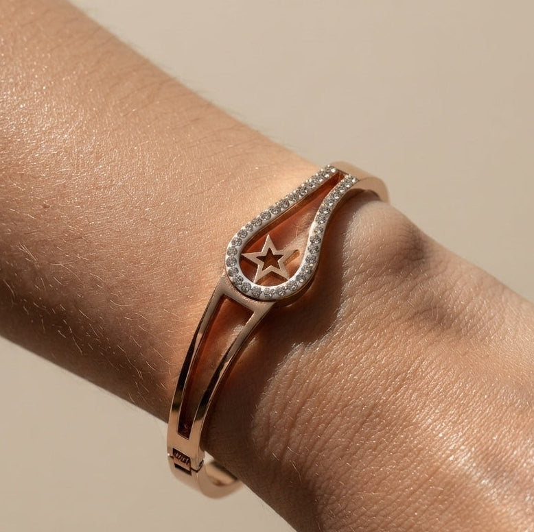 Anti Tarnish Rose Gold Star Bracelet 18K Gold Plated