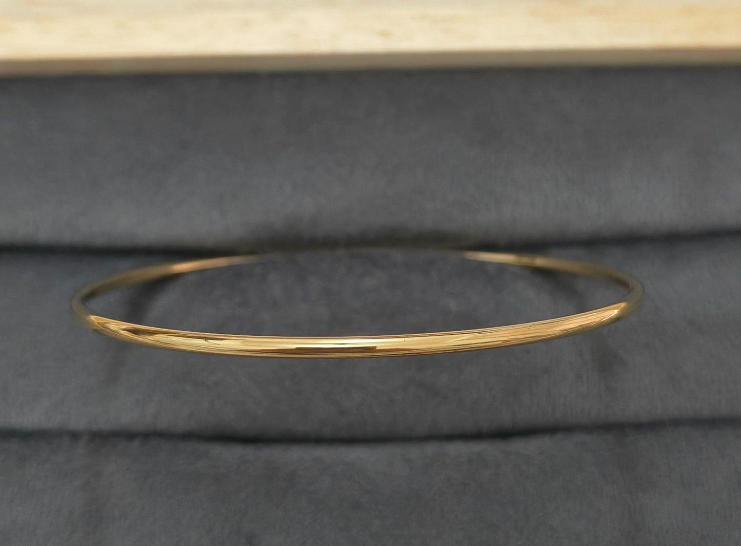 Anti Tarnish Round Plain Bangle Bracelet 18K Gold Plated