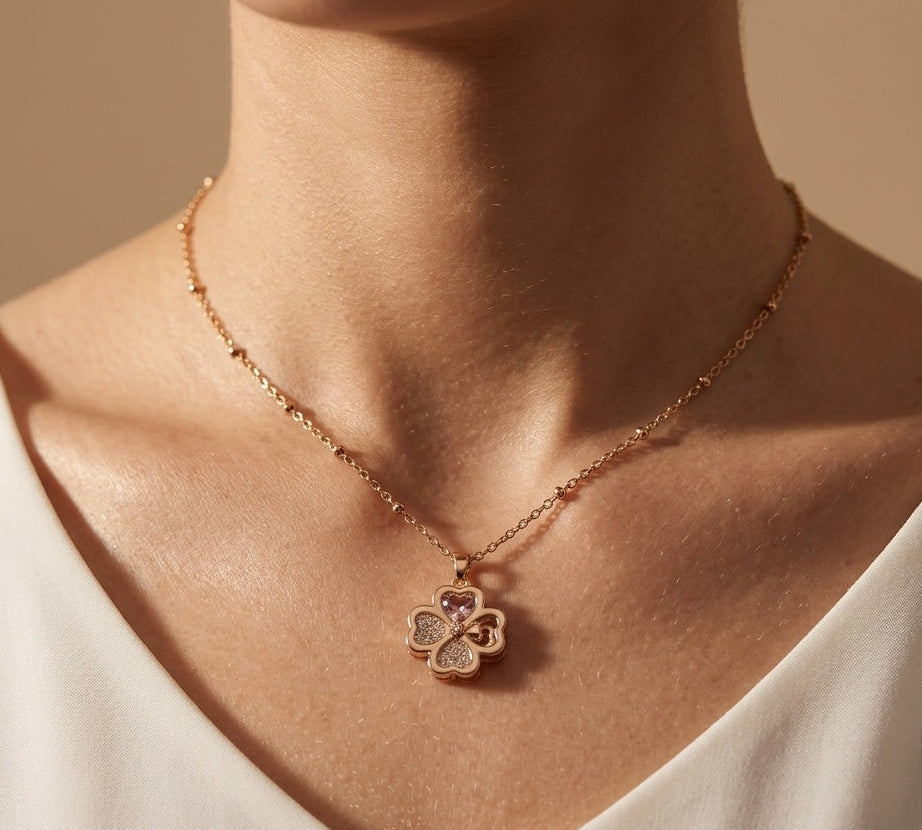 Anti Tarnish Seven Stone Changeable Flower Pendant Necklace
