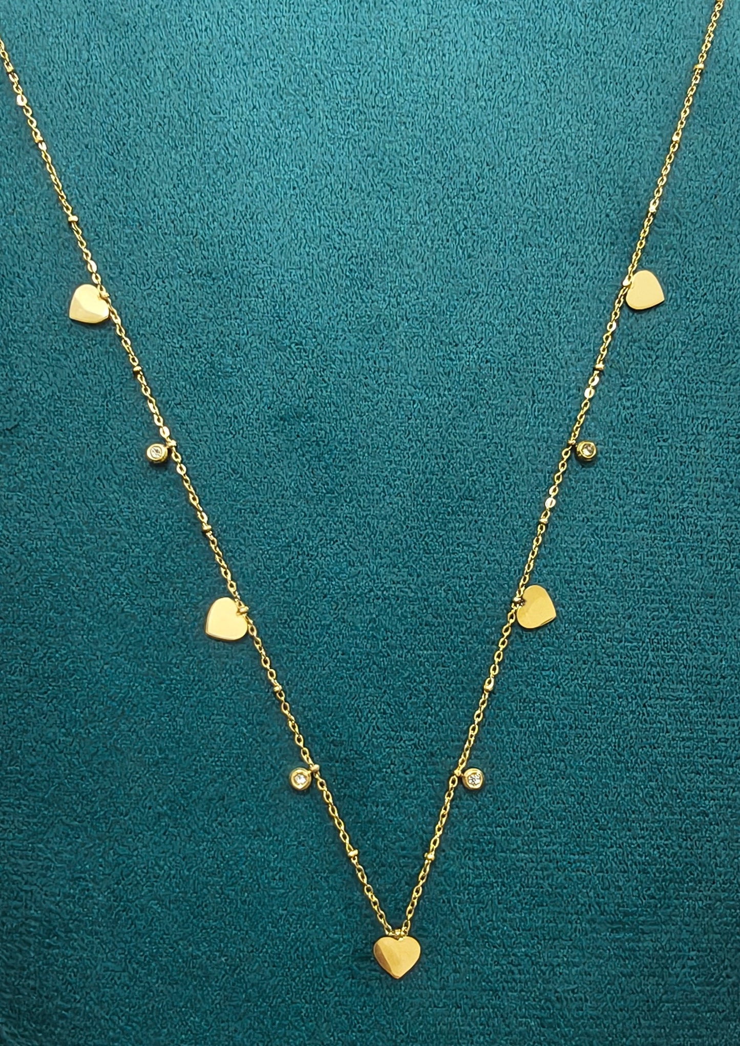 Anti Tarnish Shining Heart Charms Waist Chain 18K Gold Plated