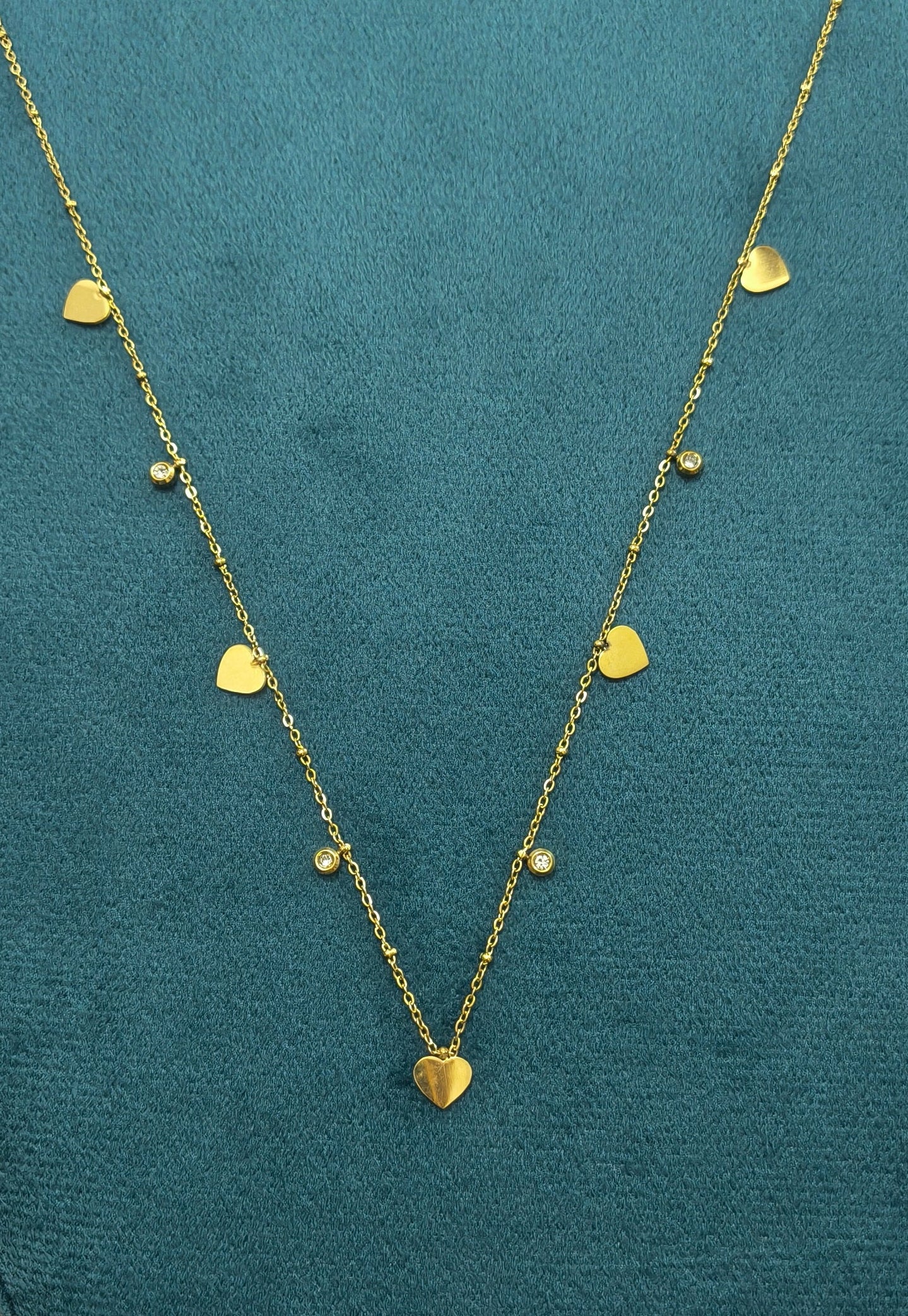 Anti Tarnish Shining Heart Charms Waist Chain 18K Gold Plated