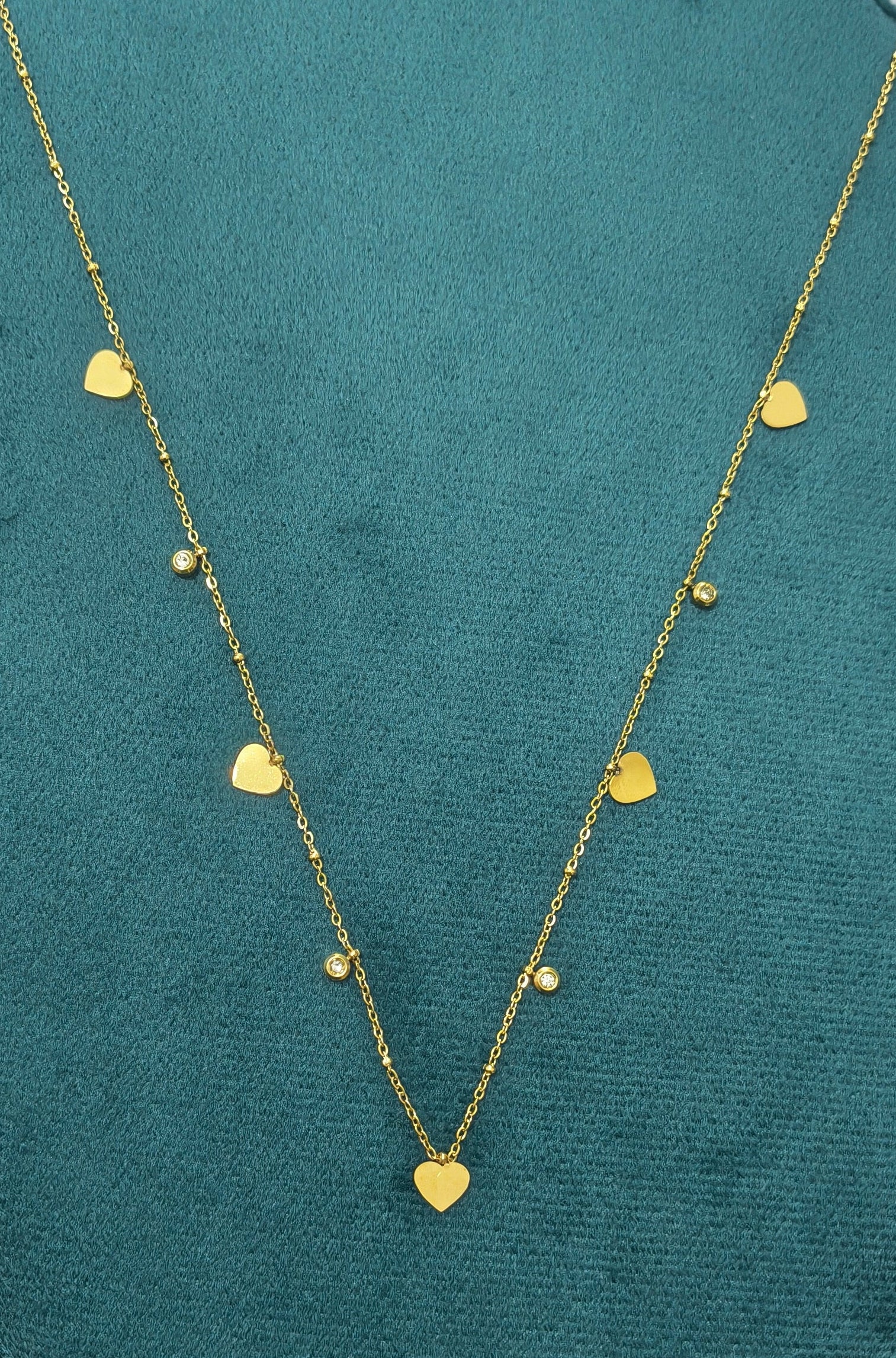 Anti Tarnish Shining Heart Charms Waist Chain 18K Gold Plated