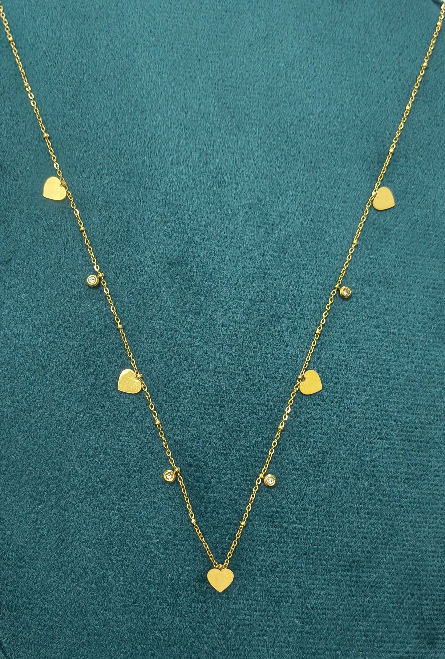 Anti Tarnish Shining Heart Charms Waist Chain 18K Gold Plated