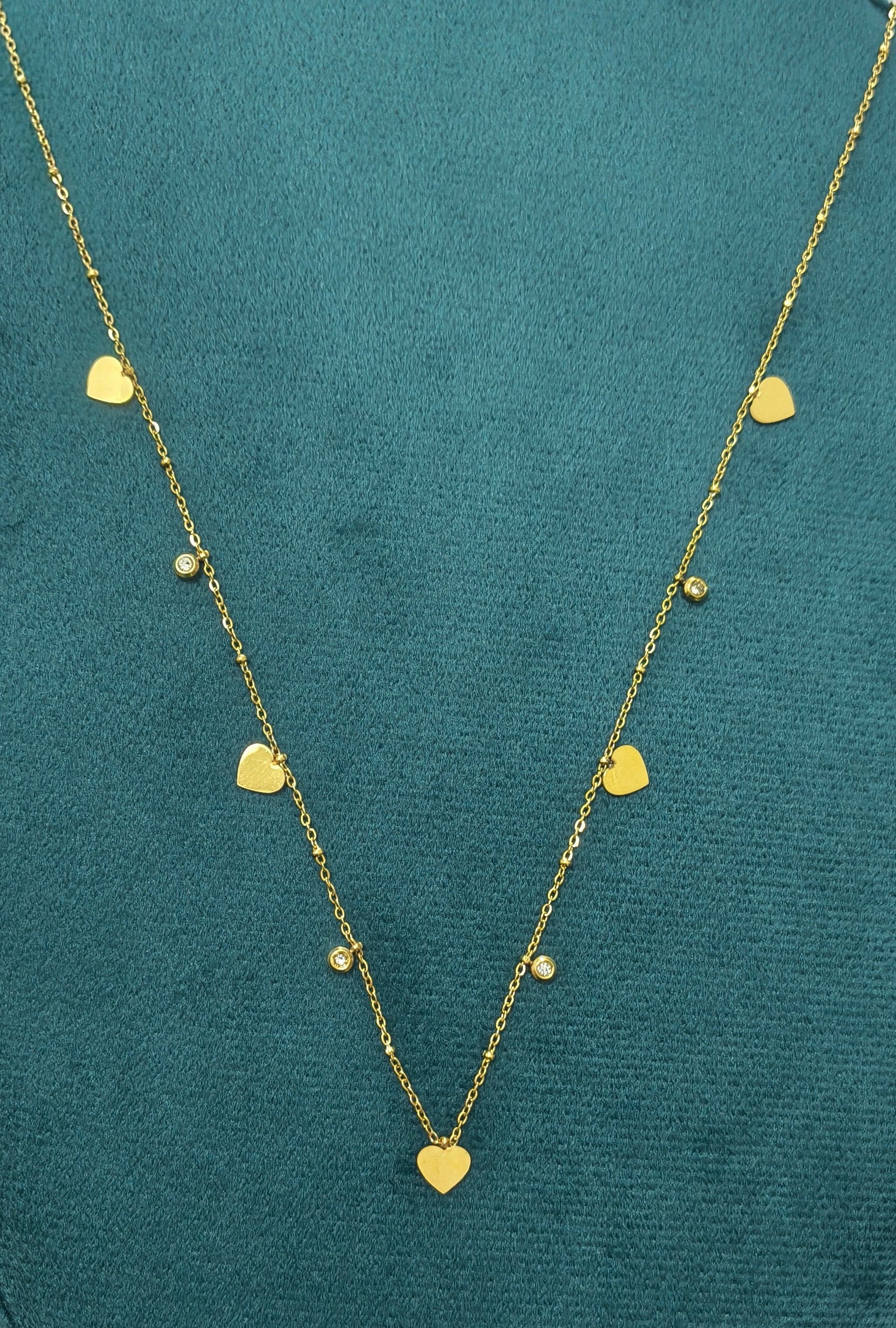 Anti Tarnish Shining Heart Charms Waist Chain 18K Gold Plated