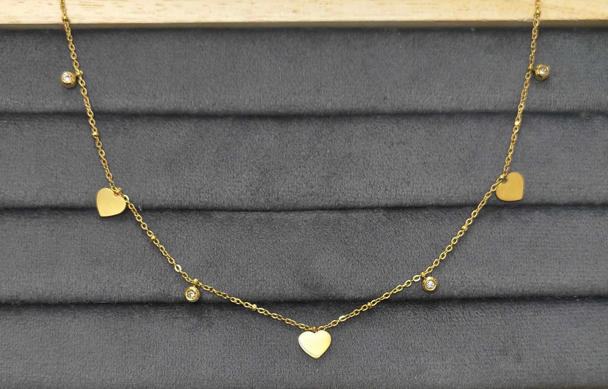 Anti Tarnish Shining Heart Charms Waist Chain 18K Gold Plated