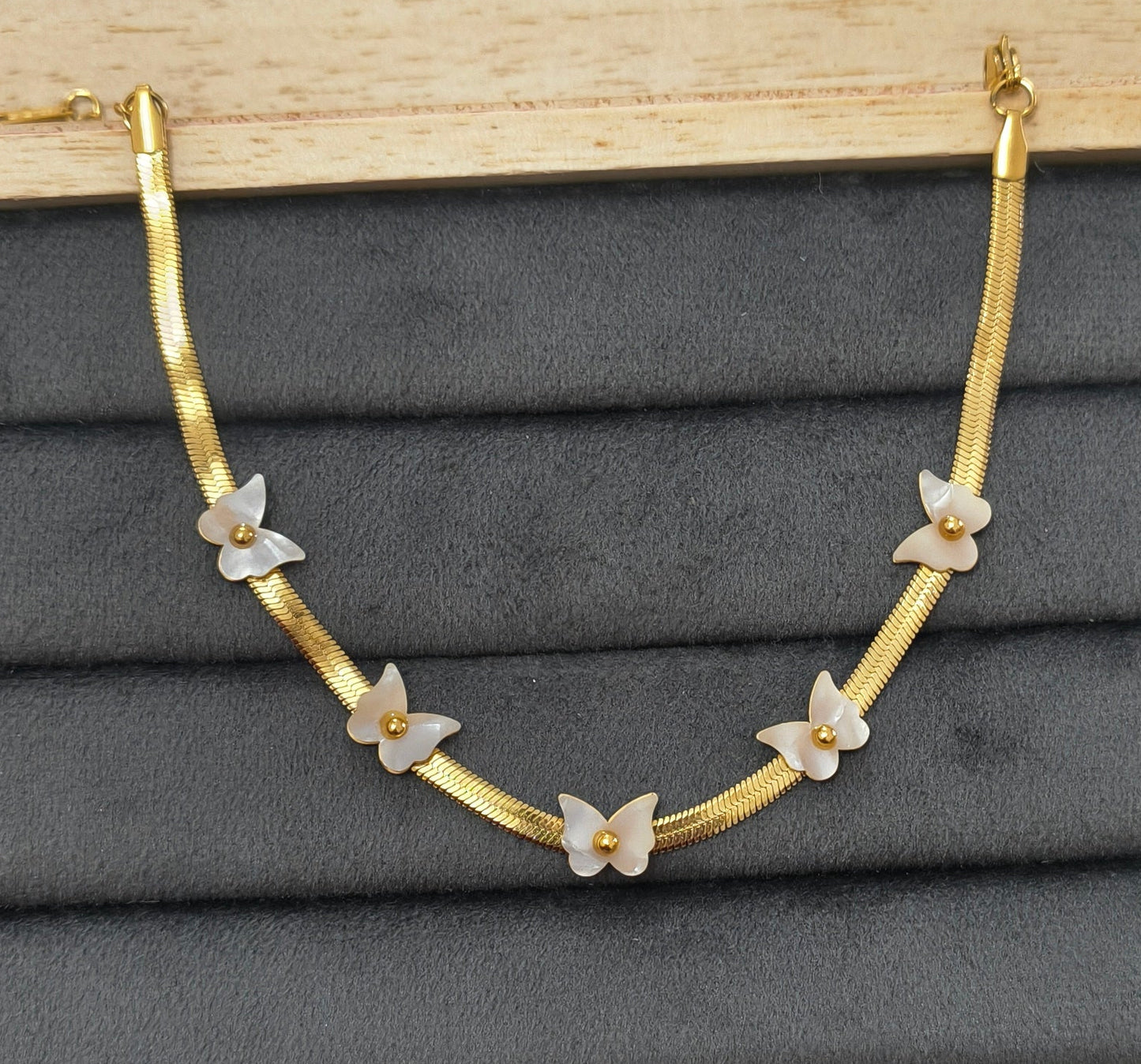 Anti Tarnish Shiny Butterfly Anklet 18K Gold Plated