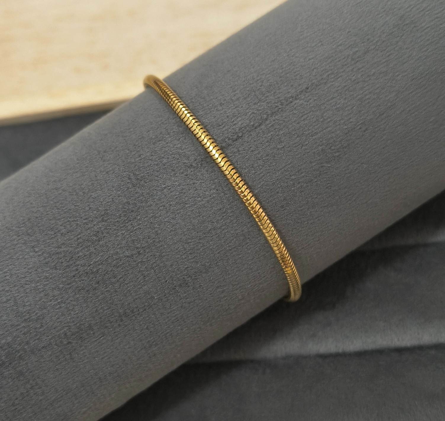 Anti Tarnish Snake Bone Chain Bracelet 18K Gold Plated
