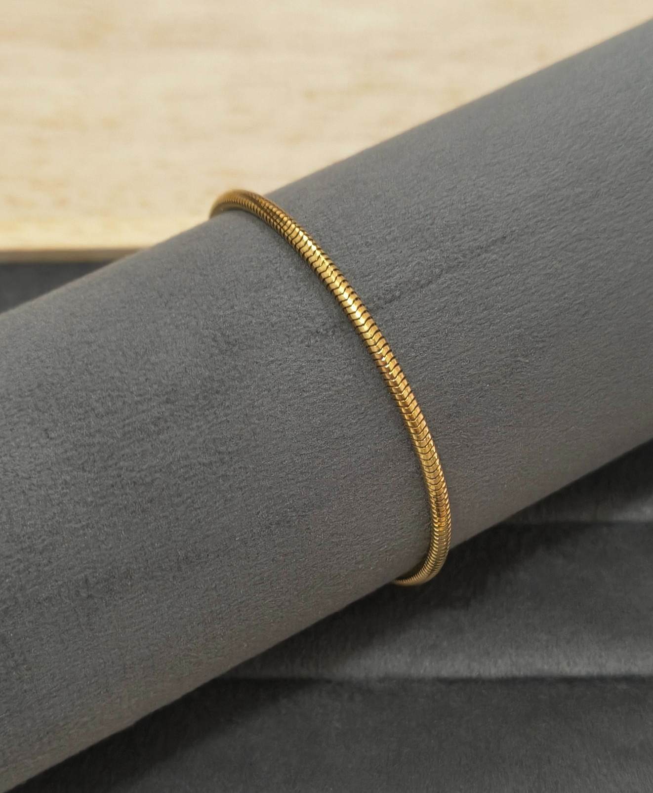 Anti Tarnish Snake Bone Chain Bracelet 18K Gold Plated