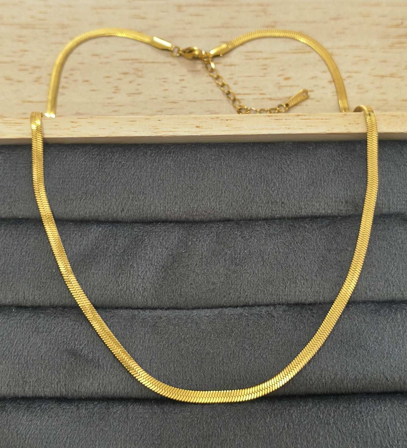 Anti Tarnish Snake Chain Necklace Dainty 18K Gold Plated
