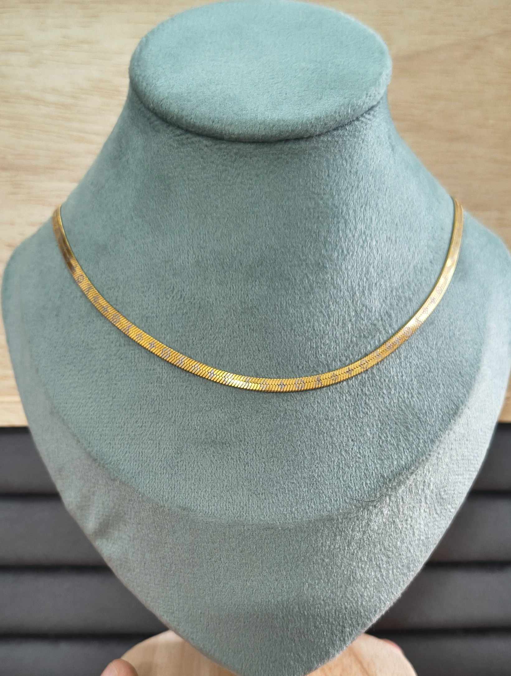 Anti Tarnish Snake Chain Necklace Dainty 18K Gold Plated