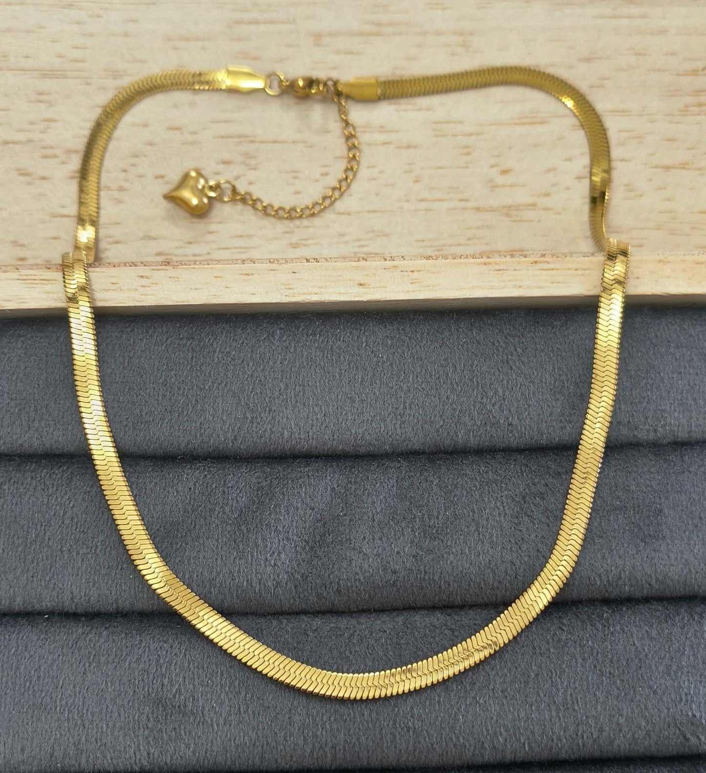 Anti Tarnish Snake Chain Necklace Heavy 18K Gold Plated