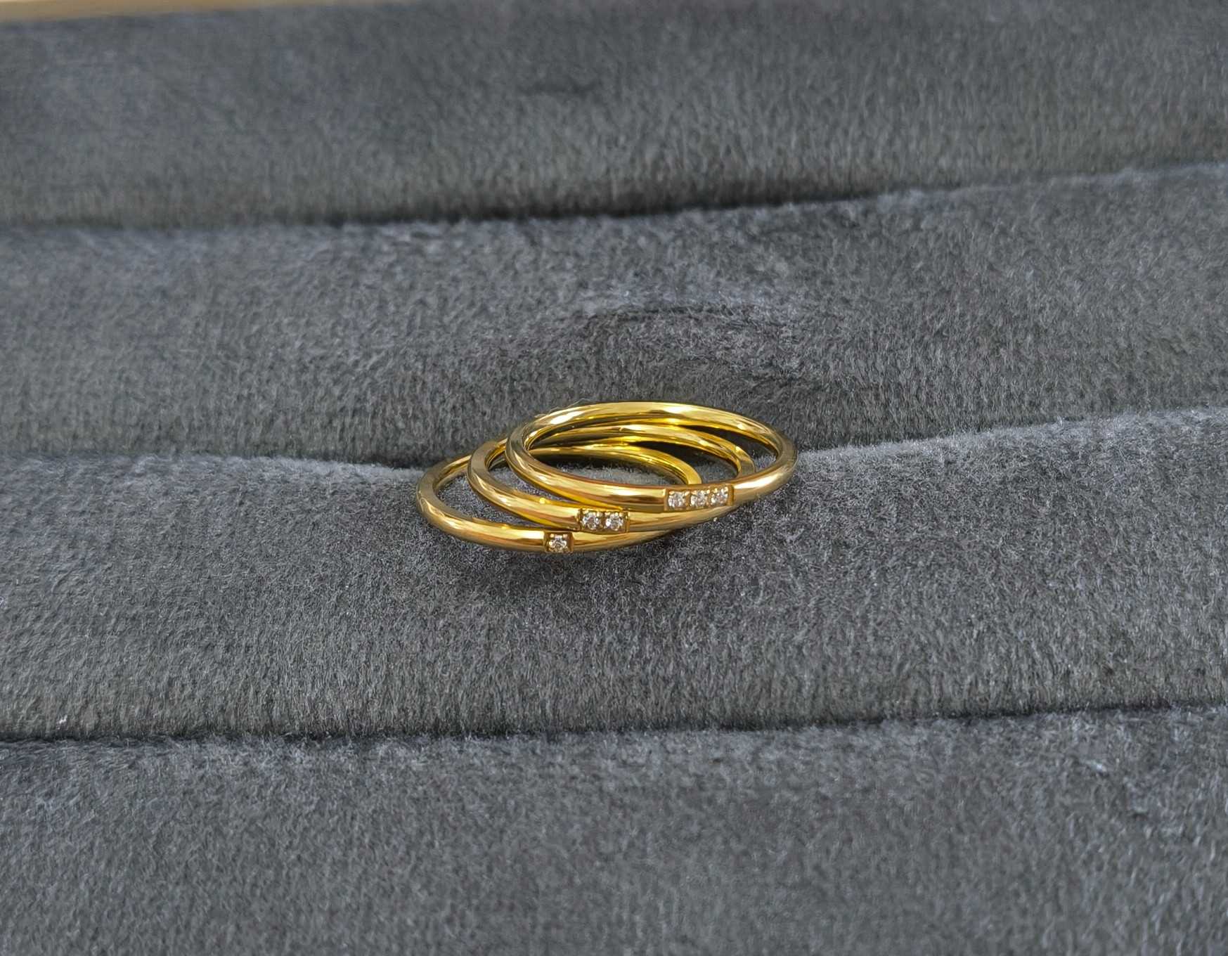 Anti Tarnish Stackable Ring Set of 3 18K Gold Plated