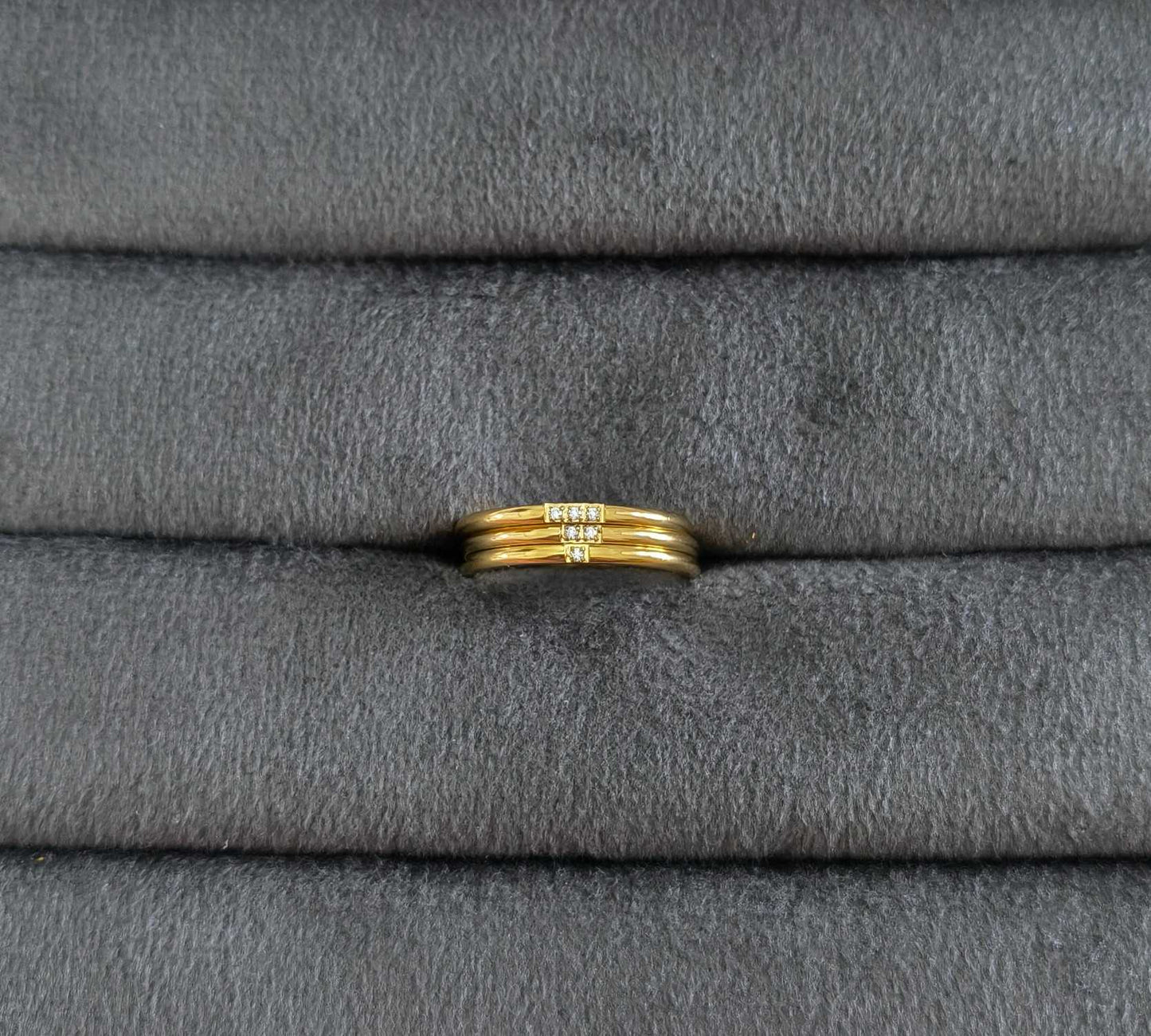 Anti Tarnish Stackable Ring Set of 3 18K Gold Plated