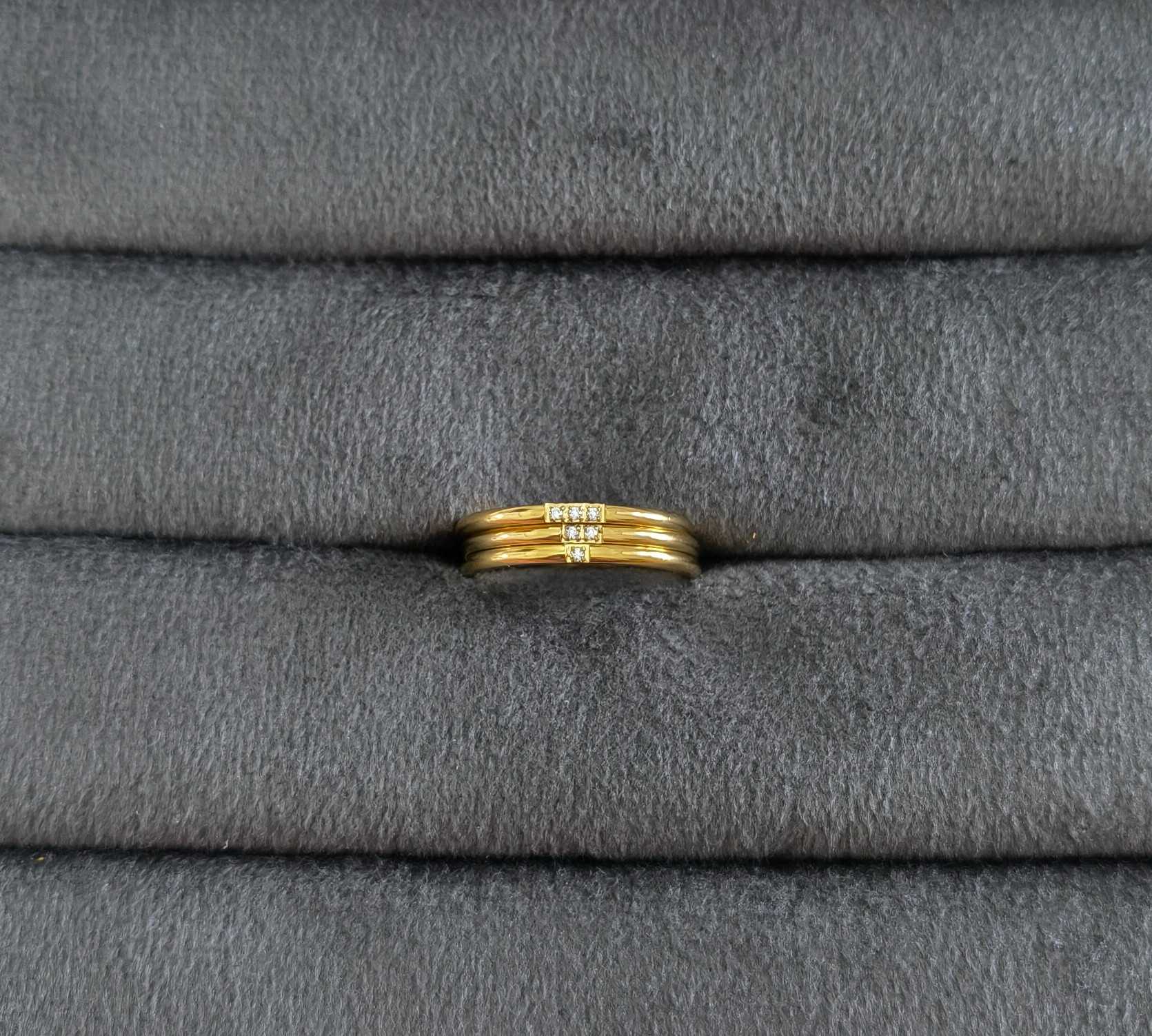 Anti Tarnish Stackable Ring Set of 3 18K Gold Plated